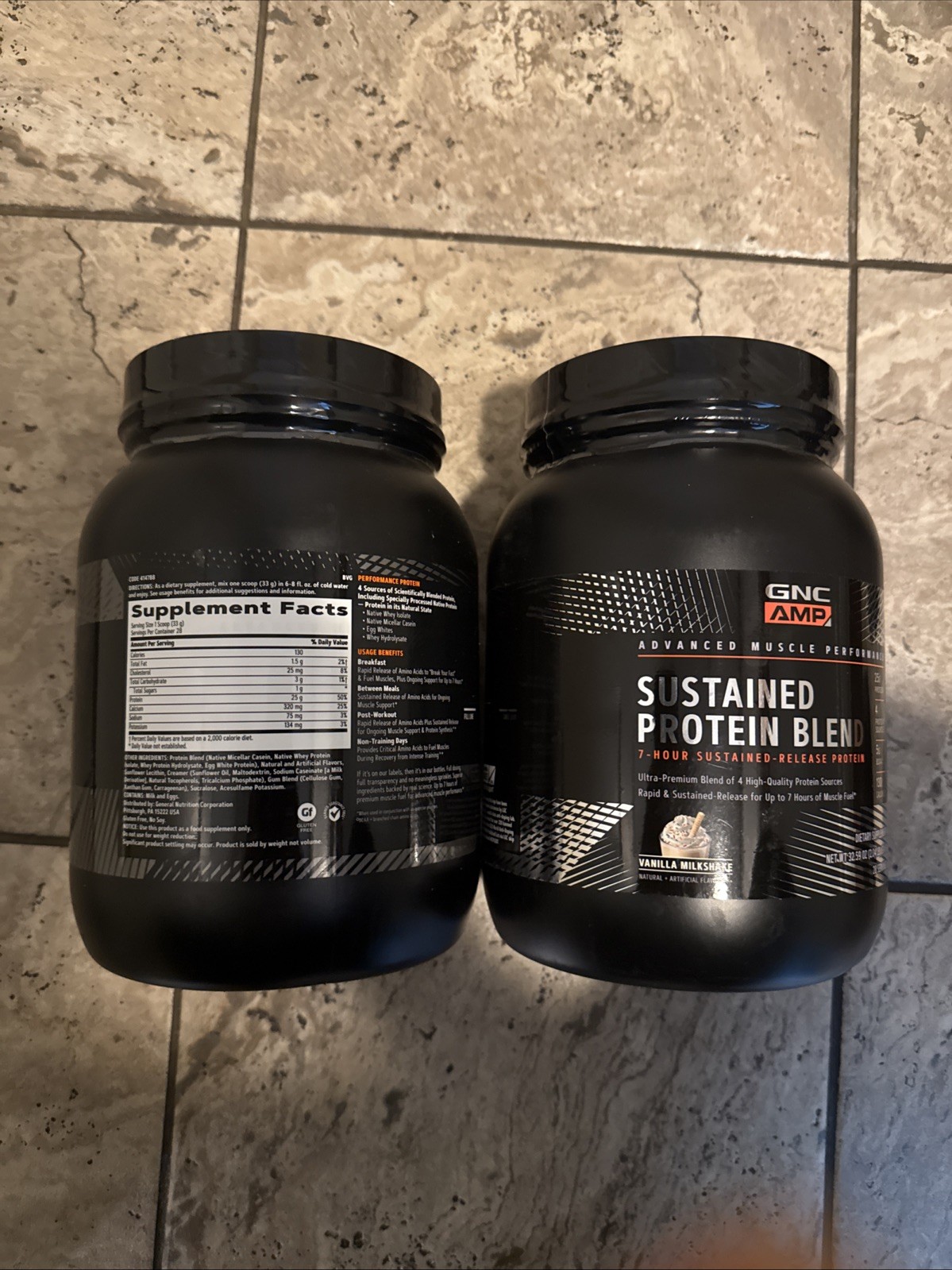 2 X. GNC Amp Sustained Protein Blend – Vanilla. Exp 02/2027 two Containers