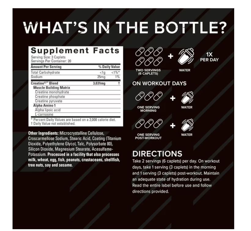 Six Star Pro Nutrition Creatine Caplets, 60 Count