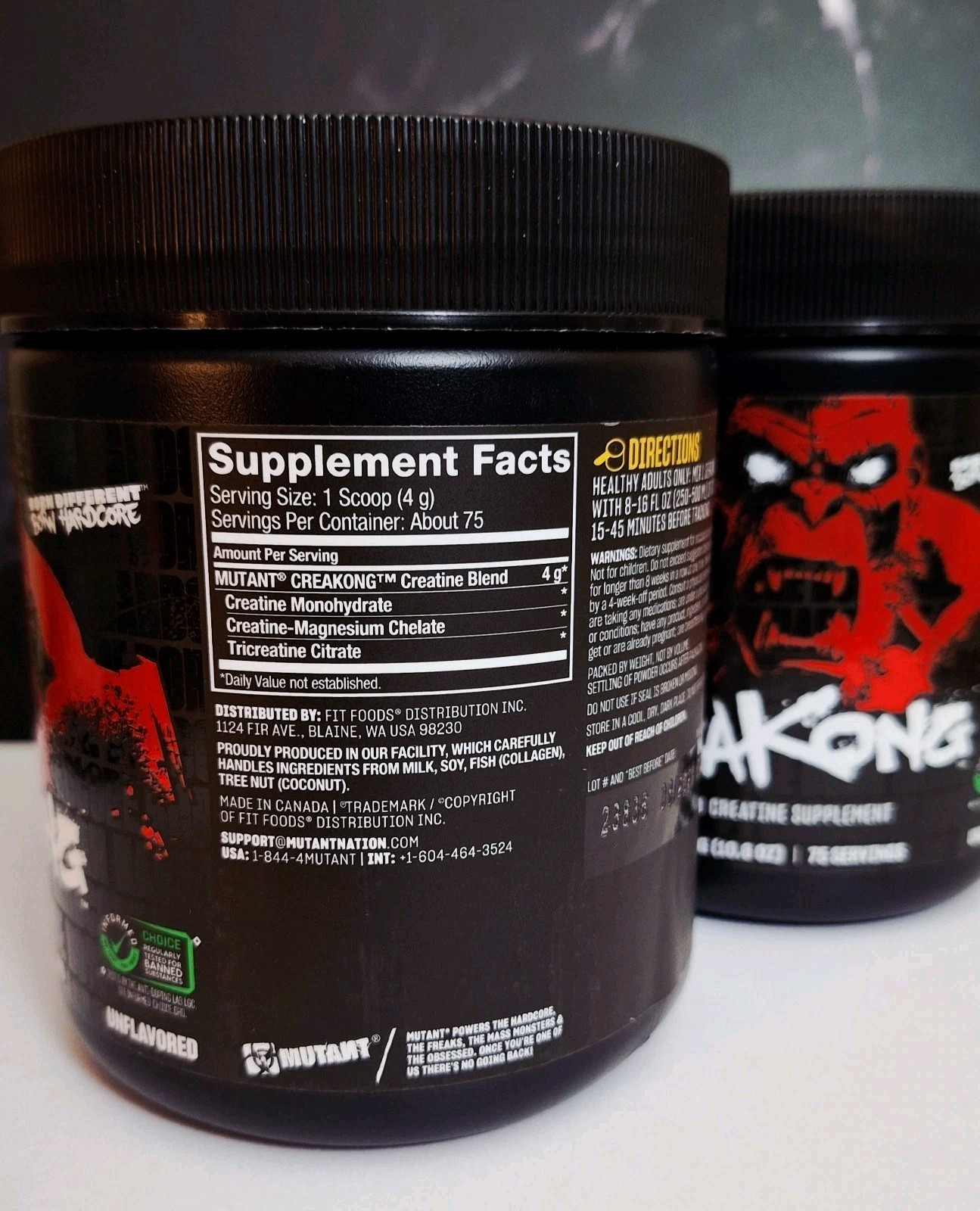 Mutant Creakong, 75 Servings, 2 Tubs, Tri-Creatine Blend, Unflavored, 08/2028✨️
