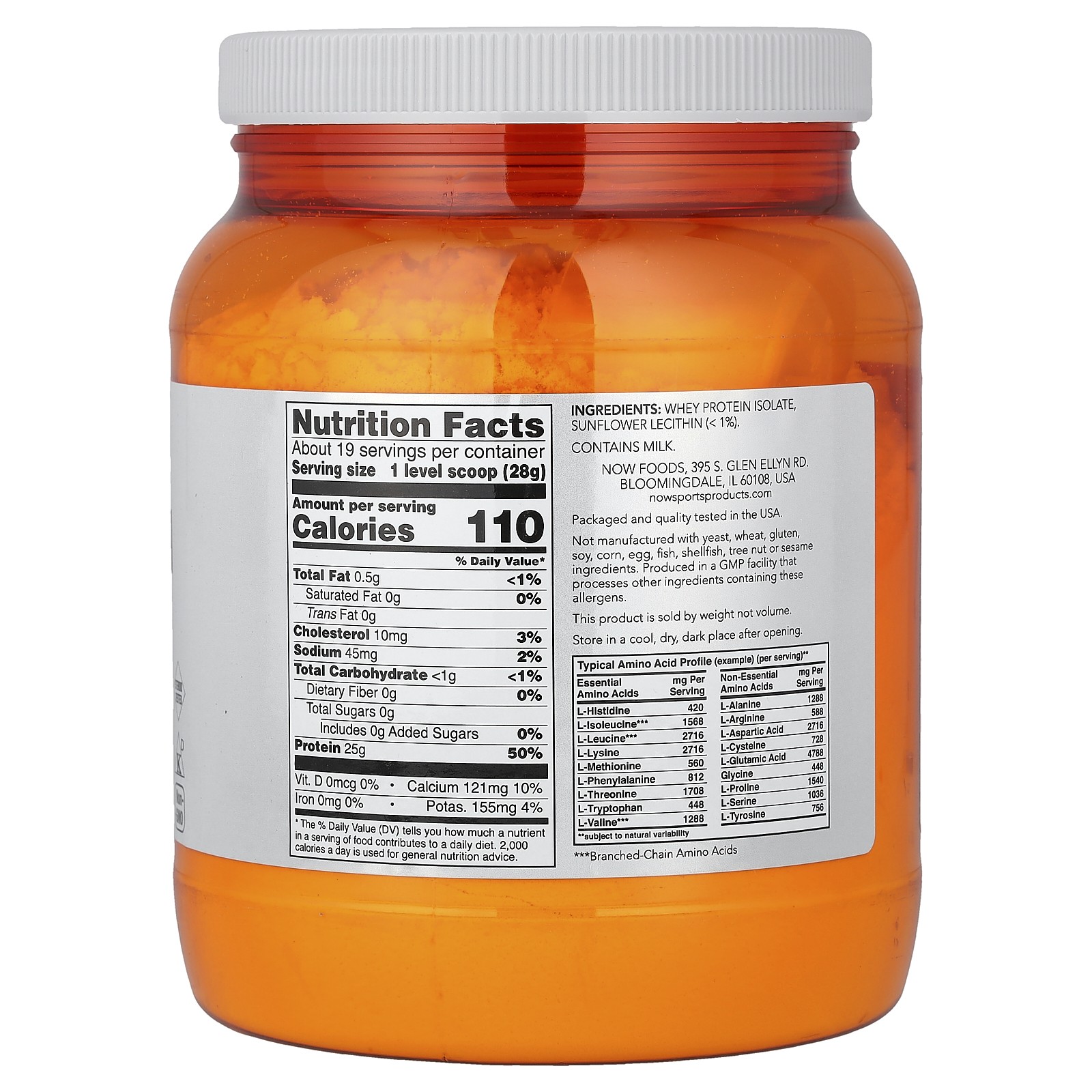 Sports, Whey Protein Isolate, Unflavored, 1.2 lbs (544 g)