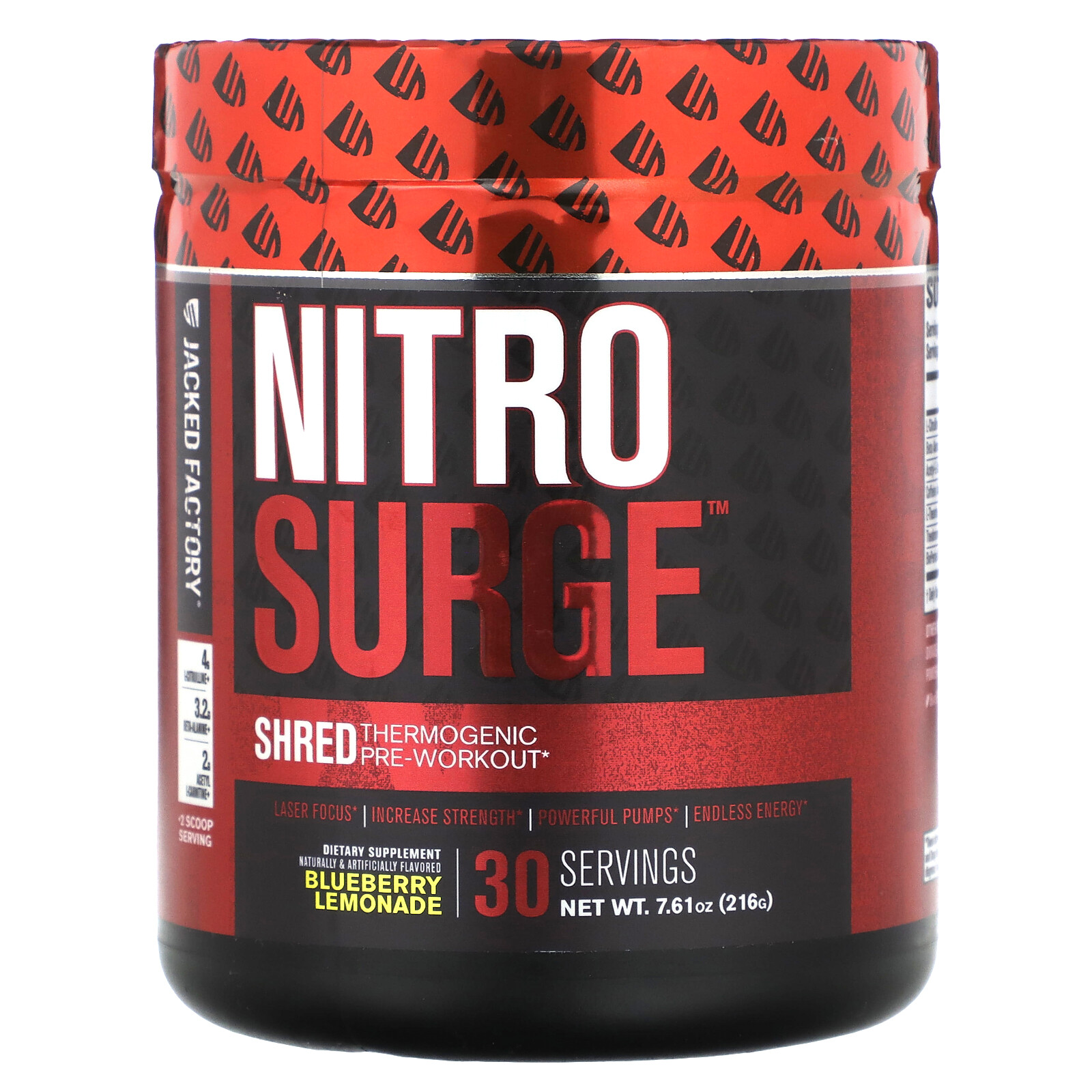 Nitro Surge, Shred Thermogenic Pre-Workout, Blueberry Lemonade, 7.61 oz (216 g)
