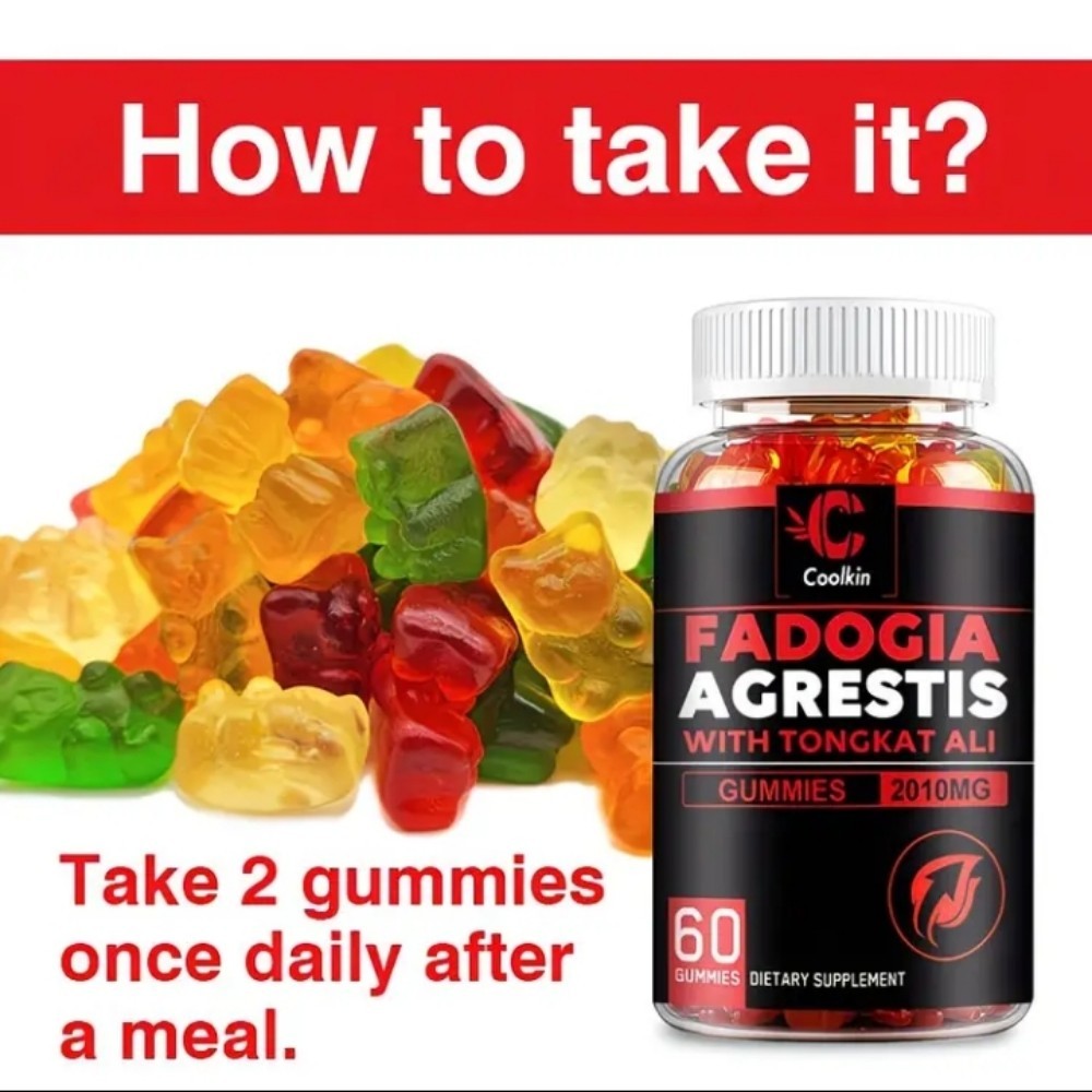 Fadogia Agretis Tongkat Gummies 2 Month Supply for Vigor Test Booster+ Endurance