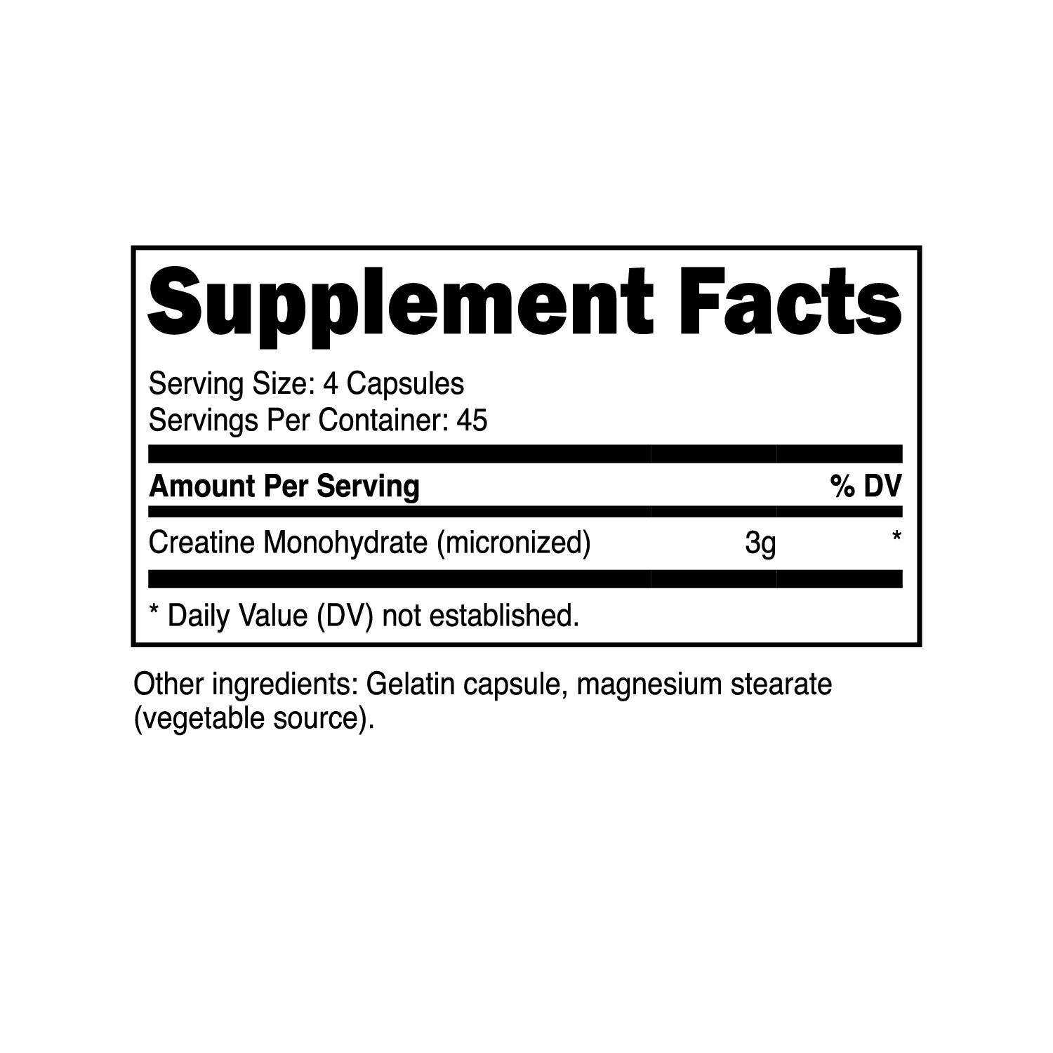 Primal Creatine Monohydrate 3,000 mg, 180 Caps – Micronized Non-GMO Creatine