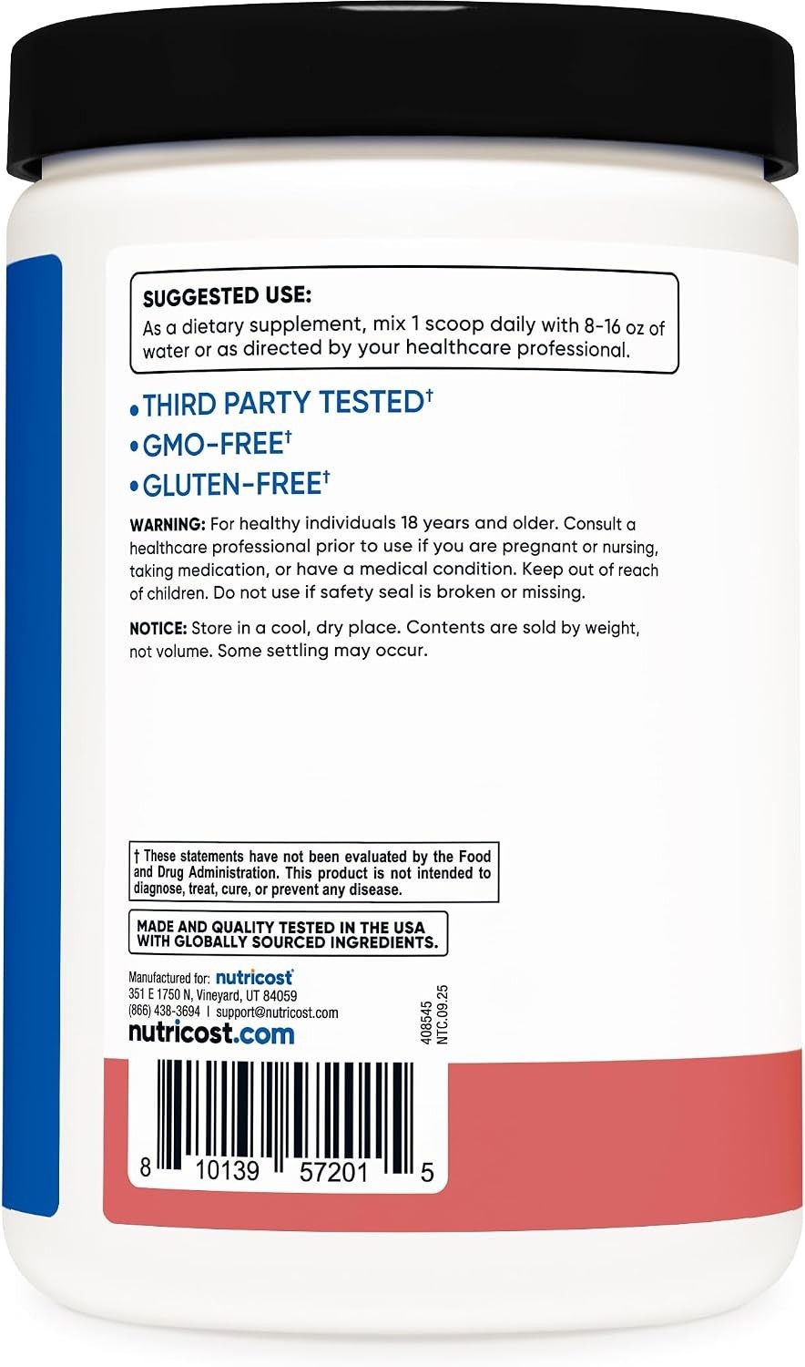 Nutricost BCAA+ Hydration Powder (Raspberry Lemonade) 30 Servings