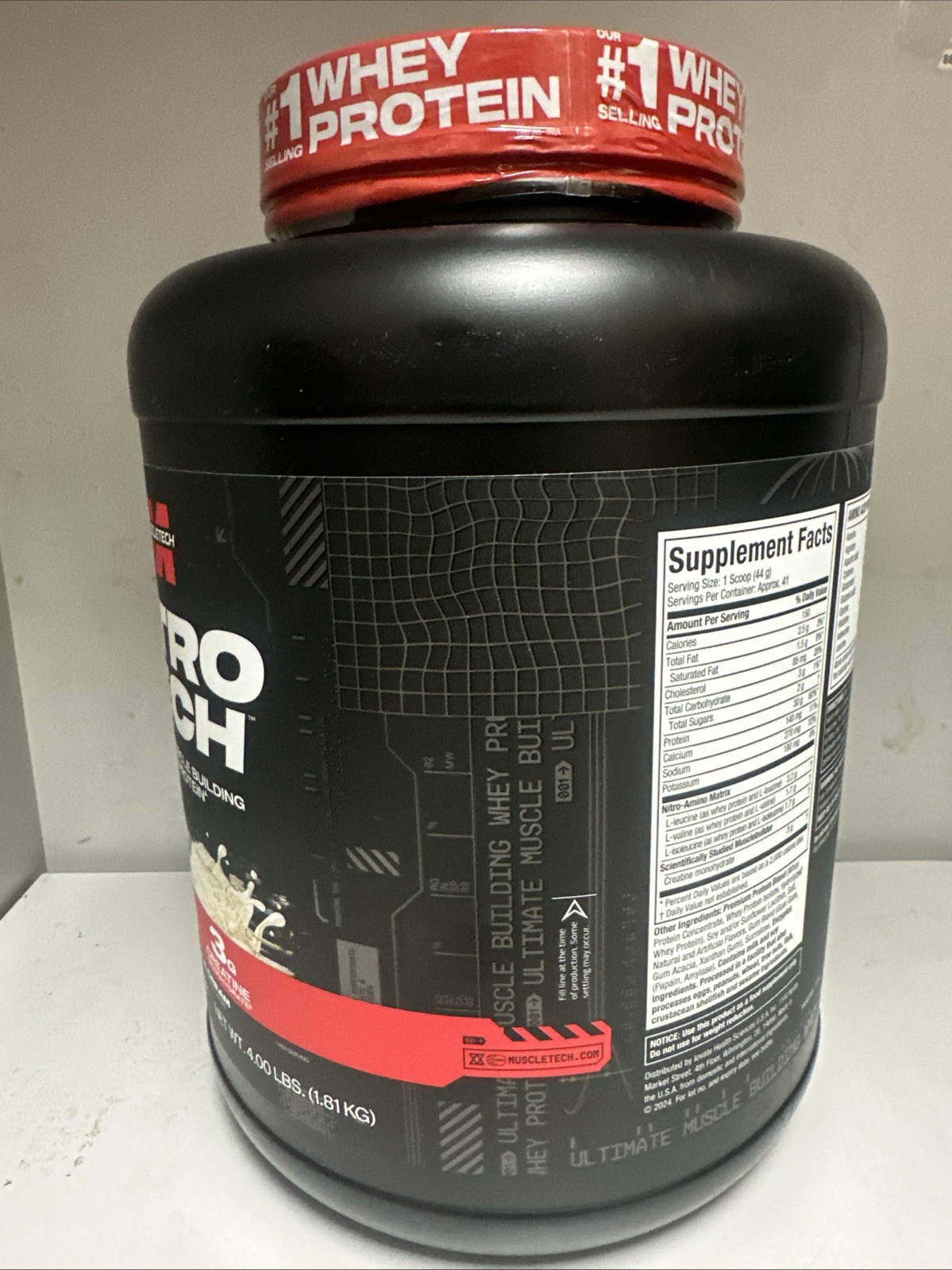 MuscleTech Nitro-Tech Whey Protein, Vanilla Cream, 4 lb, 30g Protein