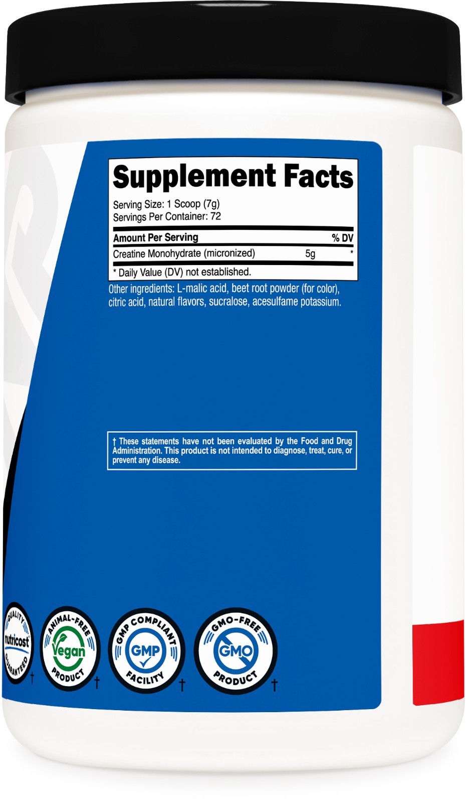 Nutricost Creatine Monohydrate Powder (Red Alert, 500 Gram) – 72 Servings