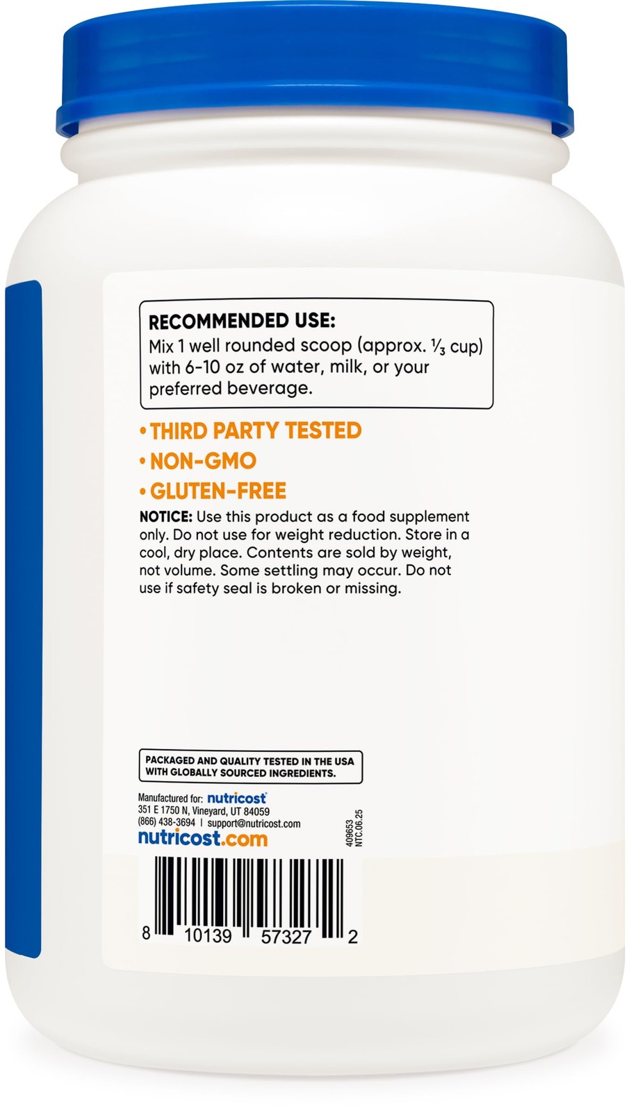 Nutricost Whey Protein Concentrate (Unflavored) 2LBS – 2 Pound (Pack of 1)