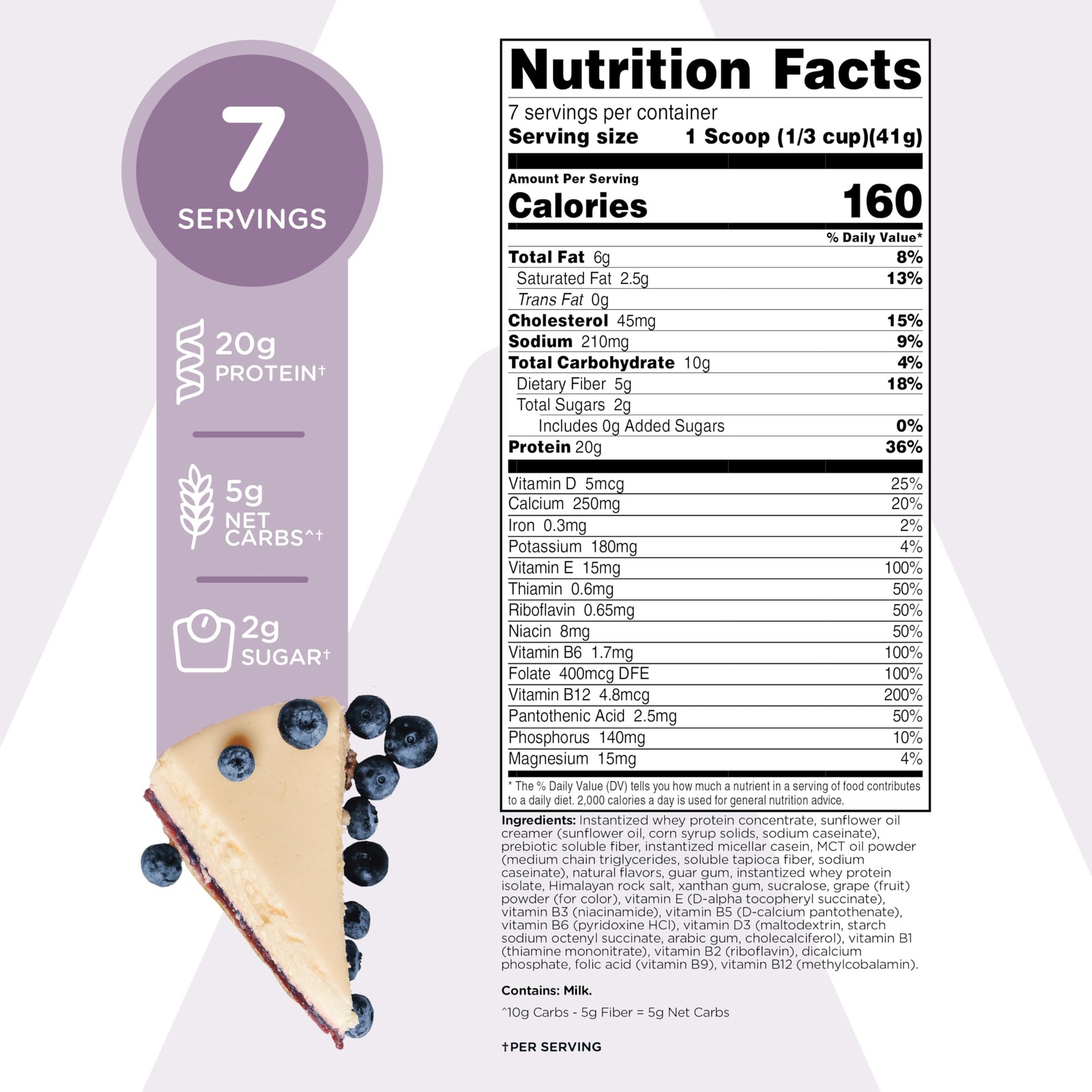 TransformHQ Meal Replacement Shake Powder (Blueberry 7 Servings (Pack of 1)