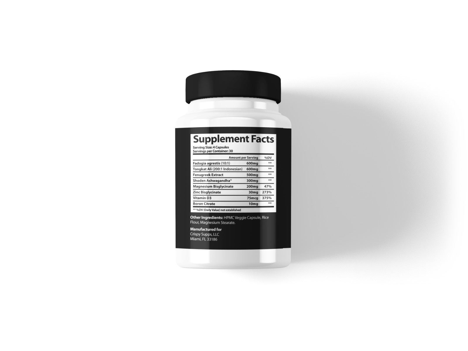 Natural Testosterone Booster Test Me by Crispy Supps 30 Servings