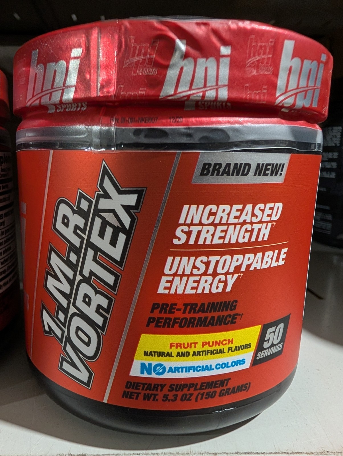 2 Pack BPI Sports 1MR Vortex 50 serv Fruit Punch & Blue RaspPreWorkout Exp 4/28