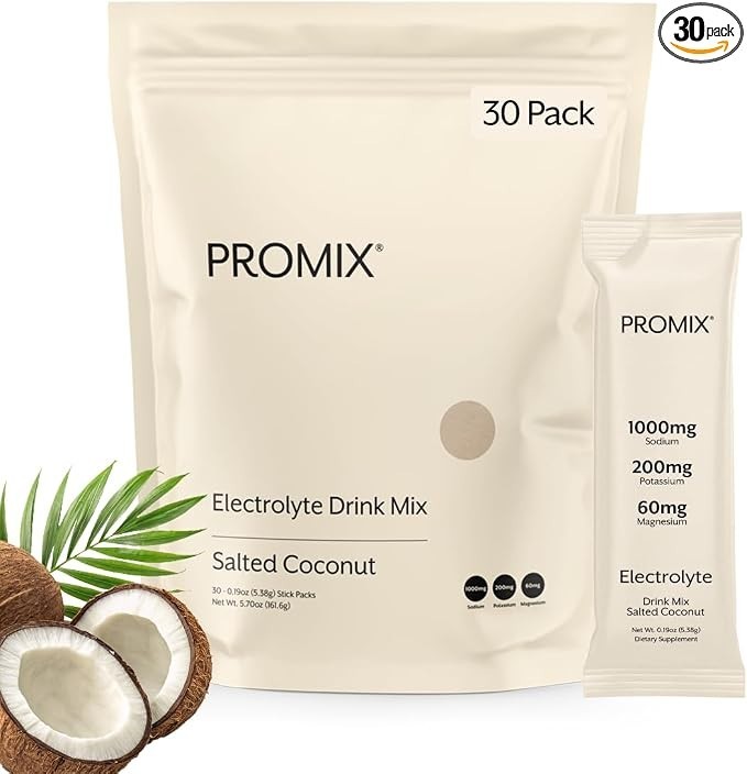 PROMIX Electrolyte Drink Mix Salted Coconut 30 Stick Packs Hydration