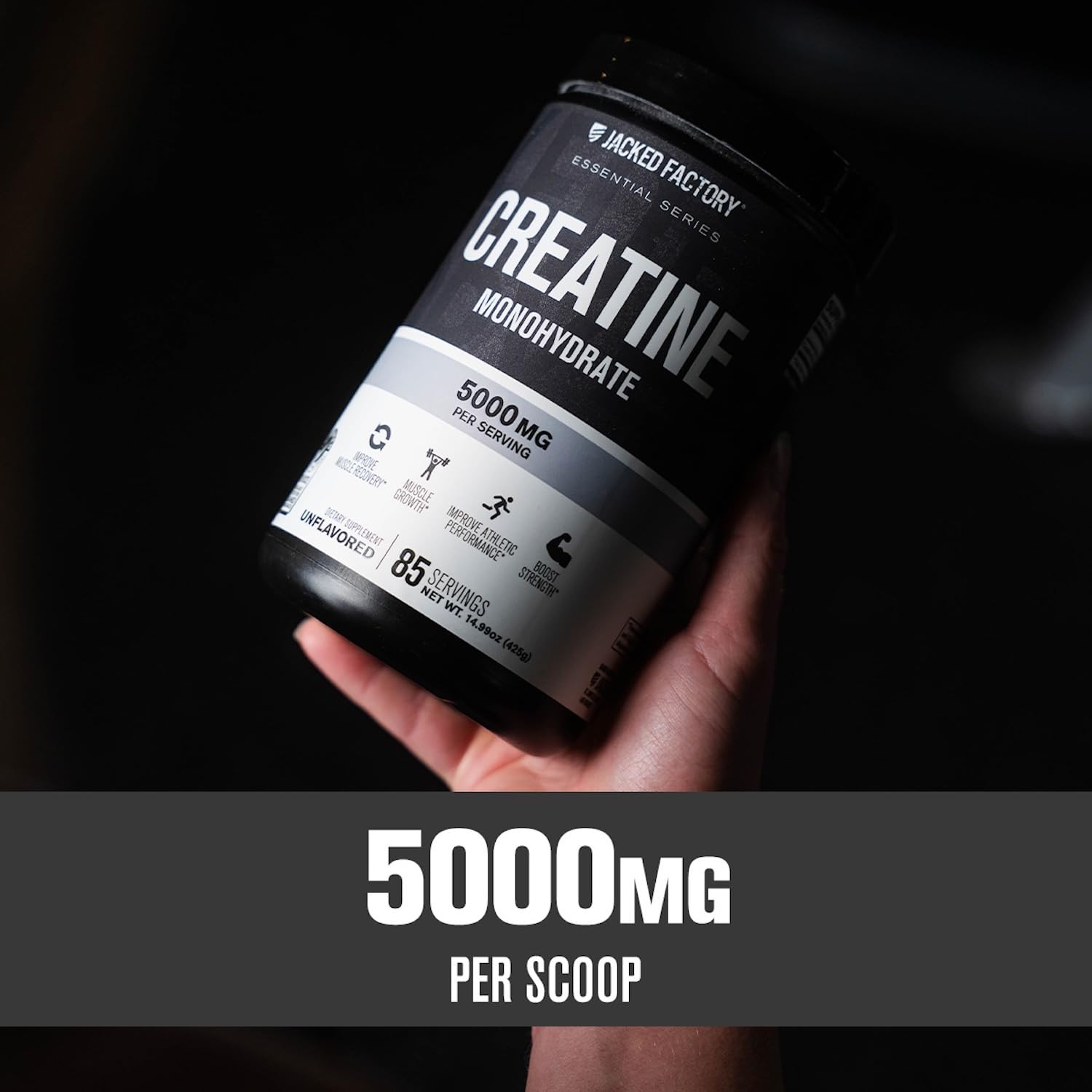 Creatine Monohydrate Powder 425g – 5g Daily Creatine Supplement for Men and W…