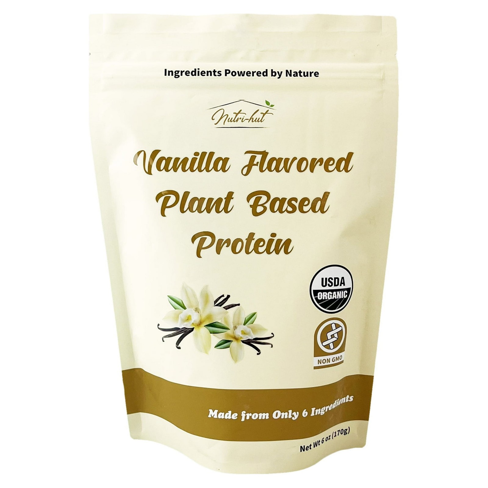 Nutri-hut Plant Based Organic Protein Powder – 6 oz- 3 Flavors To Choose From