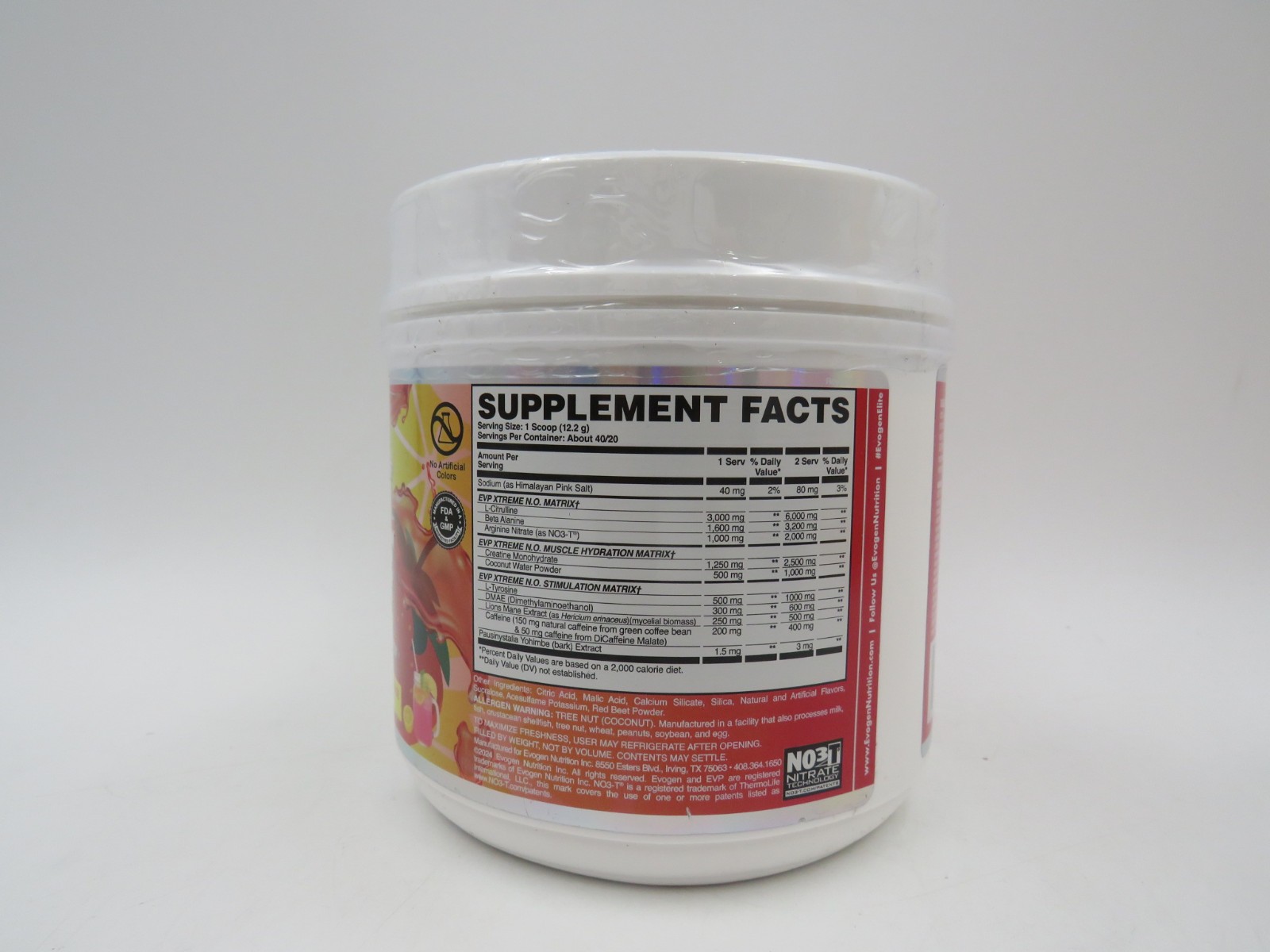 Evogen EVP Xtreme NO Pre Workout Powder Strawberry Lemonade 40 Ser EXP 01/28