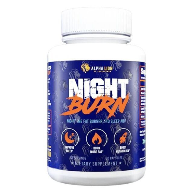Alpha Lion “Night Burn” Night-Time Sleep Aid & Fat Burner (60 Capsules)