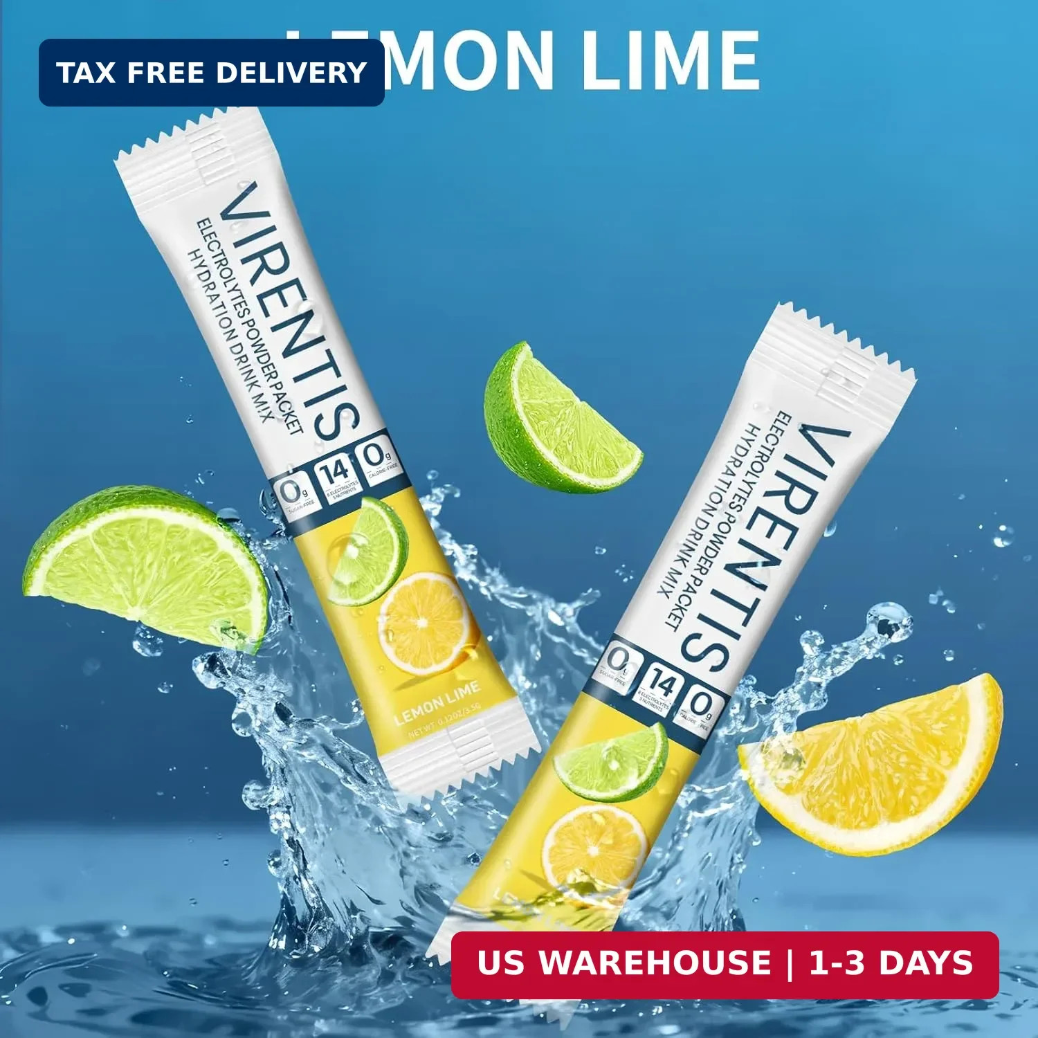 16 Sticks Electrolytes Powder Packets Sugar Free Hydration Packets Liquid Daily