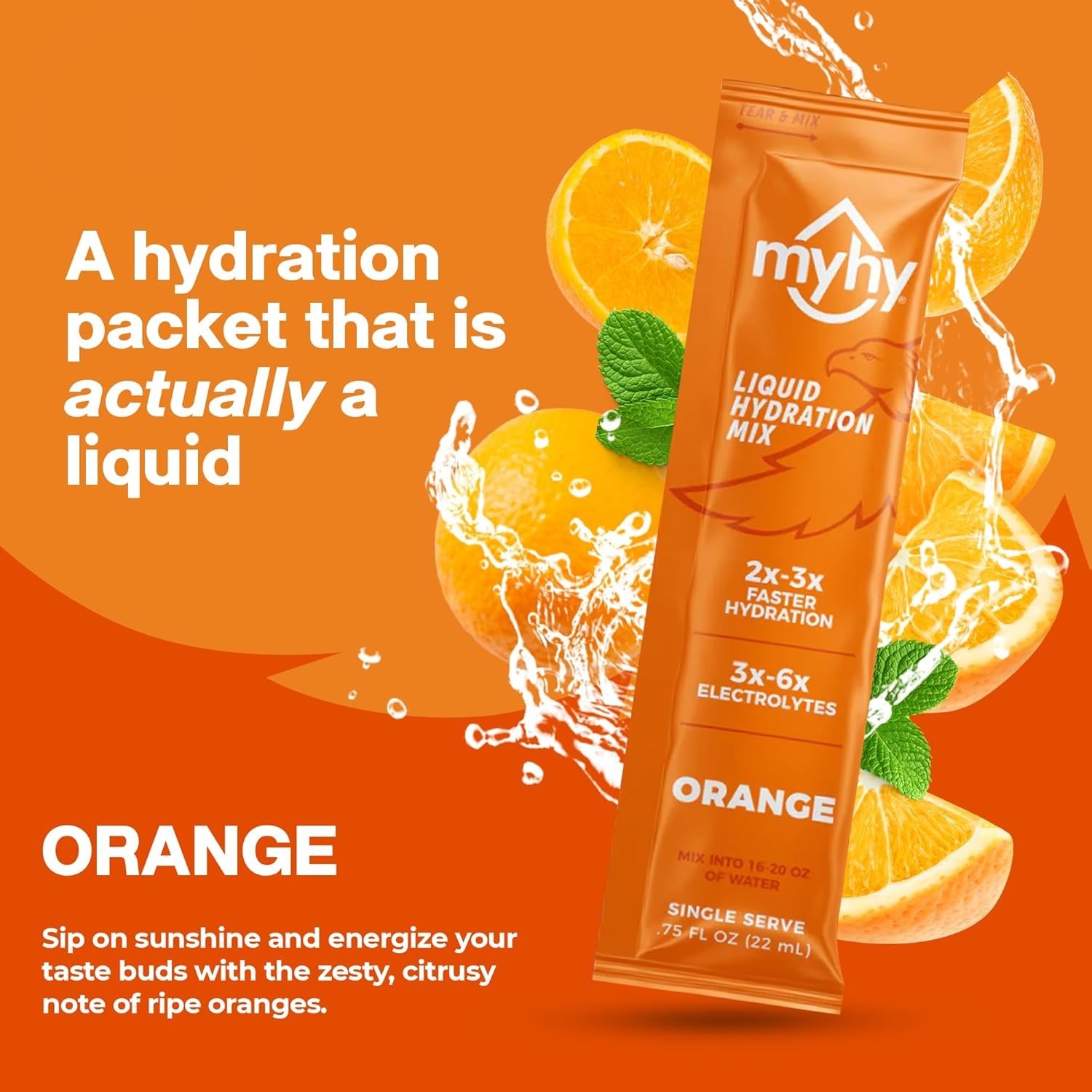 Electrolyte Liquid Hydration Packets – Orange, 5 Count