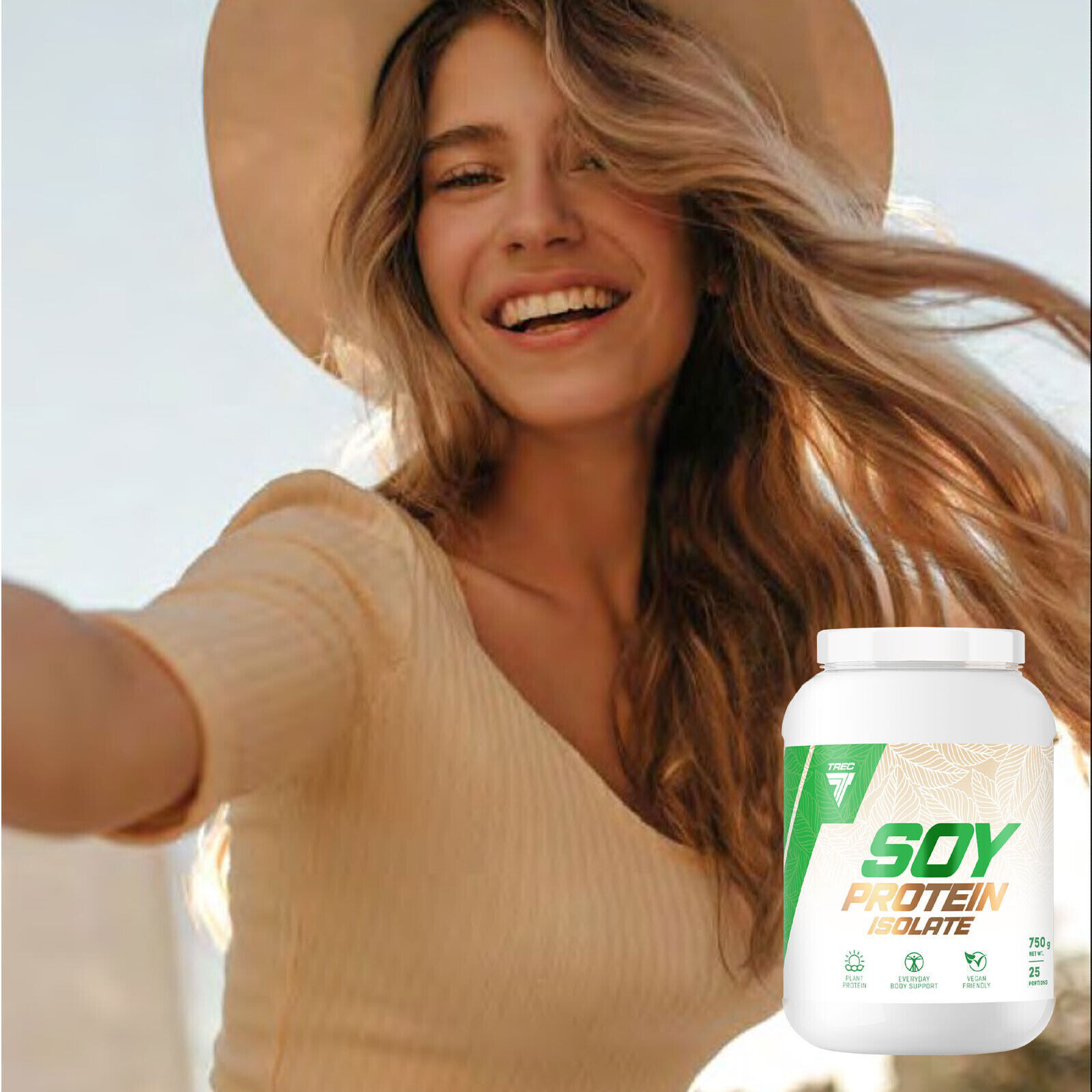 SOY PROTEIN ISOLATE 750 g – 1.65 lb – Vegan – muscle building, recovery, amino