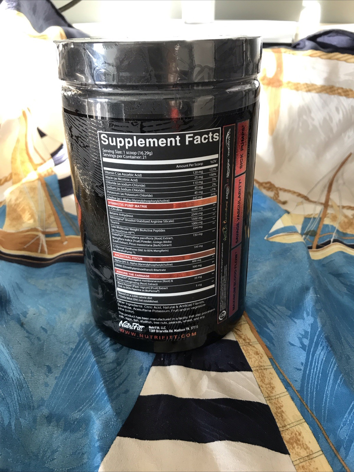 Nutri Fitt Non Stim Carna Pump Mandarin Mayhem 21 Servings