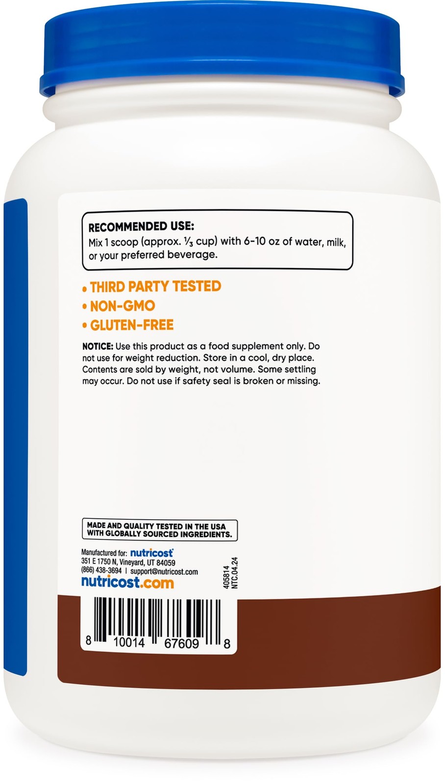 Nutricost Whey Protein Concentrate (Chocolate) 2LBS – 2 Pound (Pack of 1)