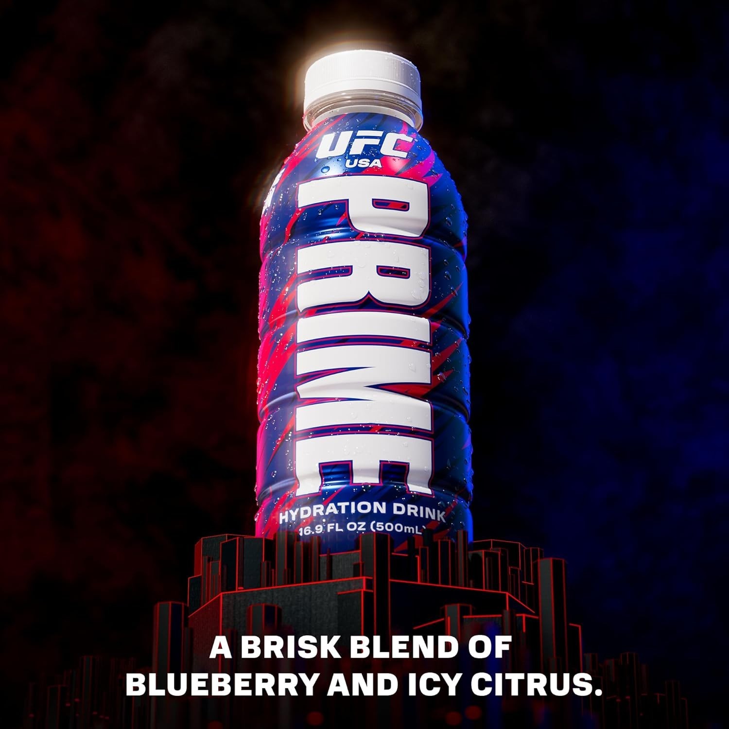 PRIME Hydration Sports Drink – UFC Edition, 16.9oz – Berry Freeze (24 Bottles)