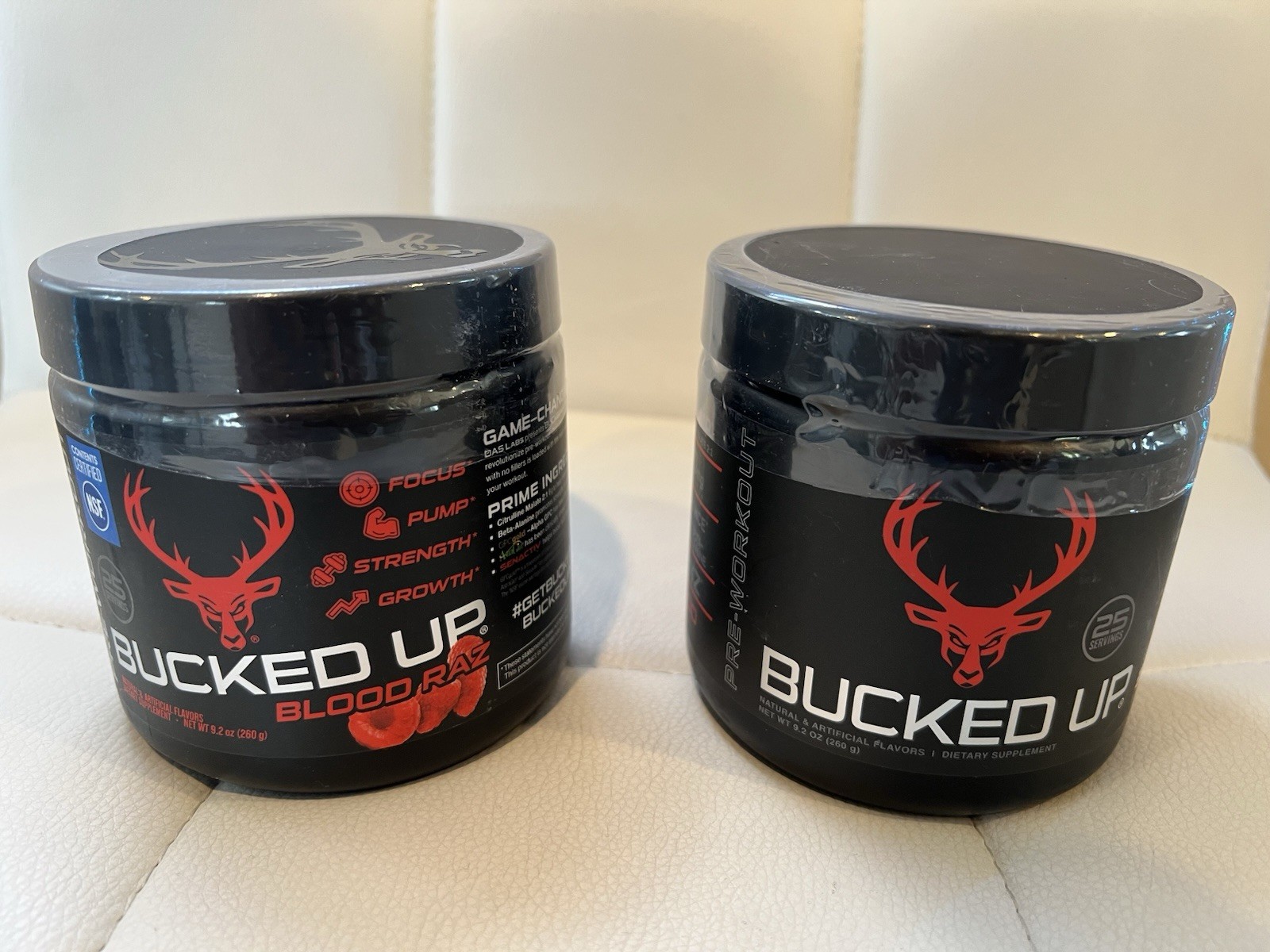 Bucked Up Woke AF Pre-Workout Powder Rocket Pop / Blood Raz (Lot of 2)