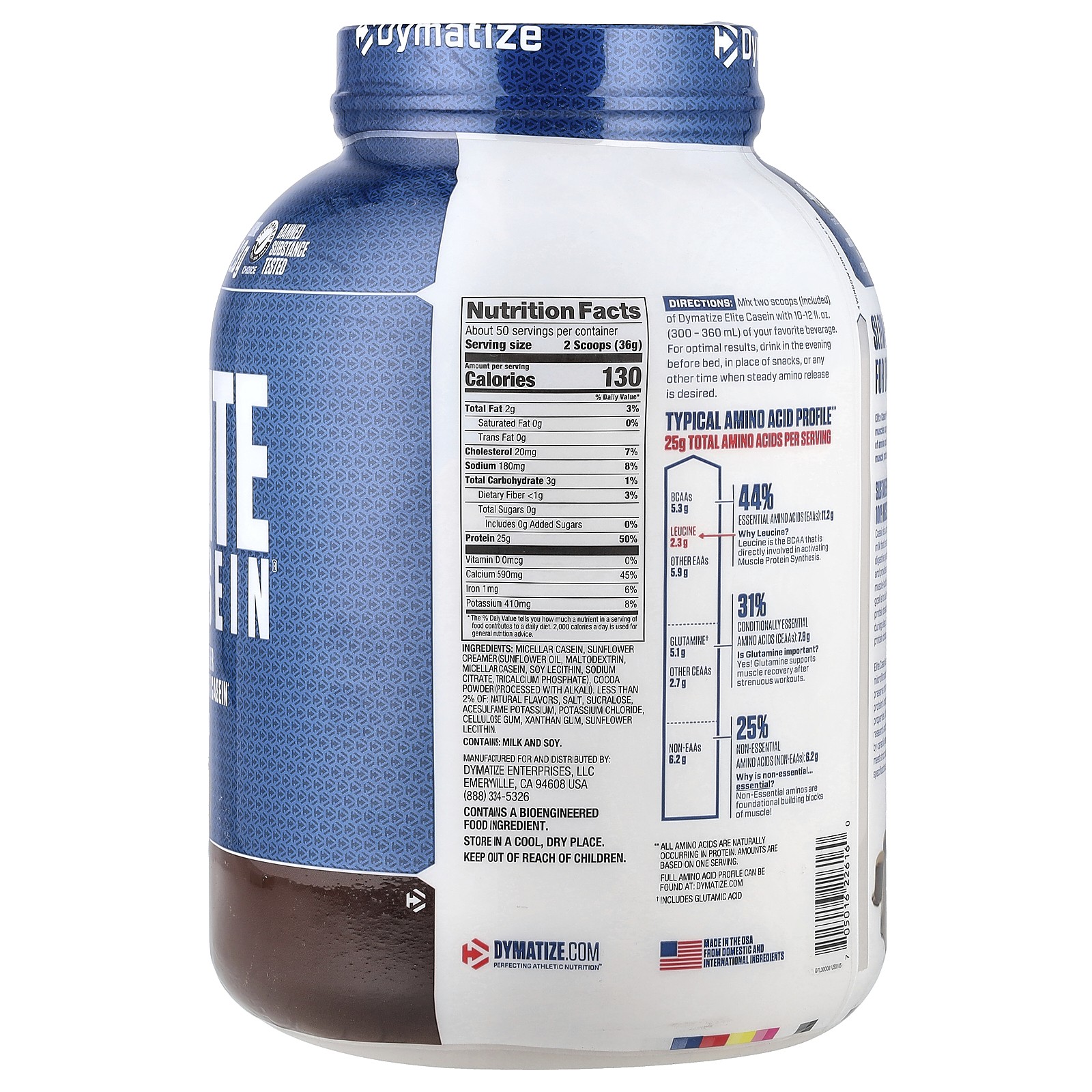 Elite Casein, Rich Chocolate, 4 lb (1.8 kg)