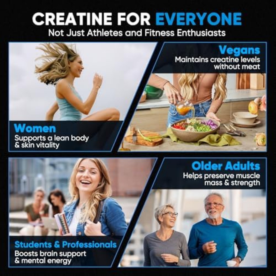 100% Pure Micronized Creatine Monohydrate Powder, Unflavored Creatine for Women