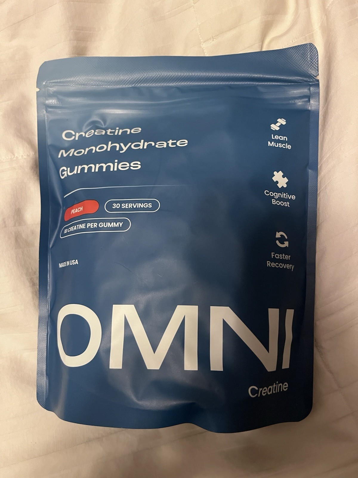 Omni Creatine Monohydrate Gummies Supports Muscle Growth (Peach)