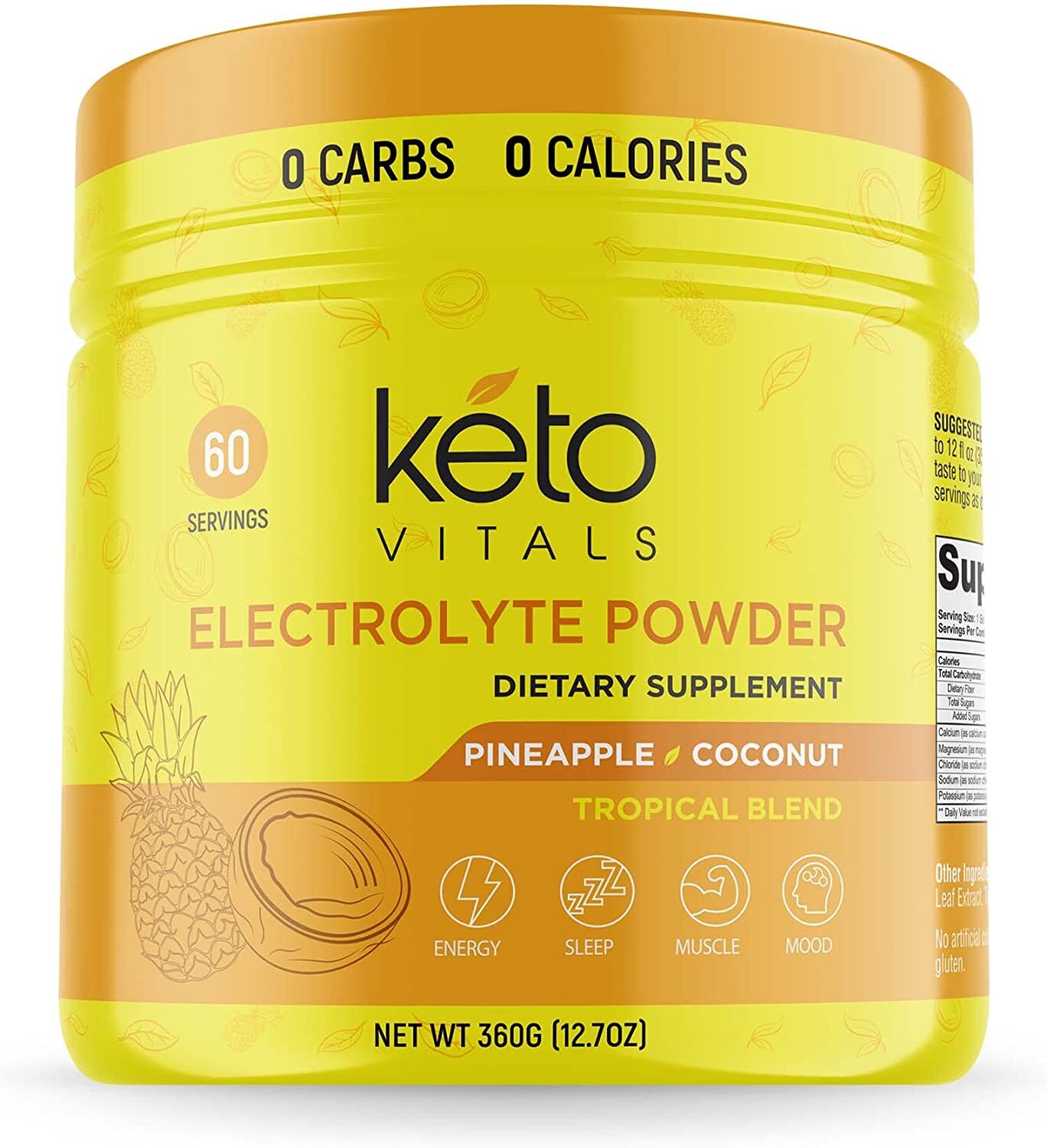 Keto Vitals Electrolyte Powder Pineapple Coconut Energy Drink