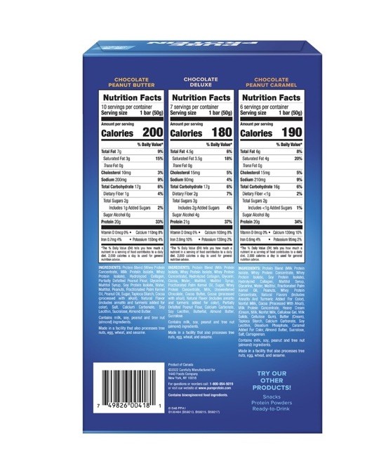 Pure Protein Variety Pack Protein Bars Gluten Free 50g, 23 Count (3 Flavors)