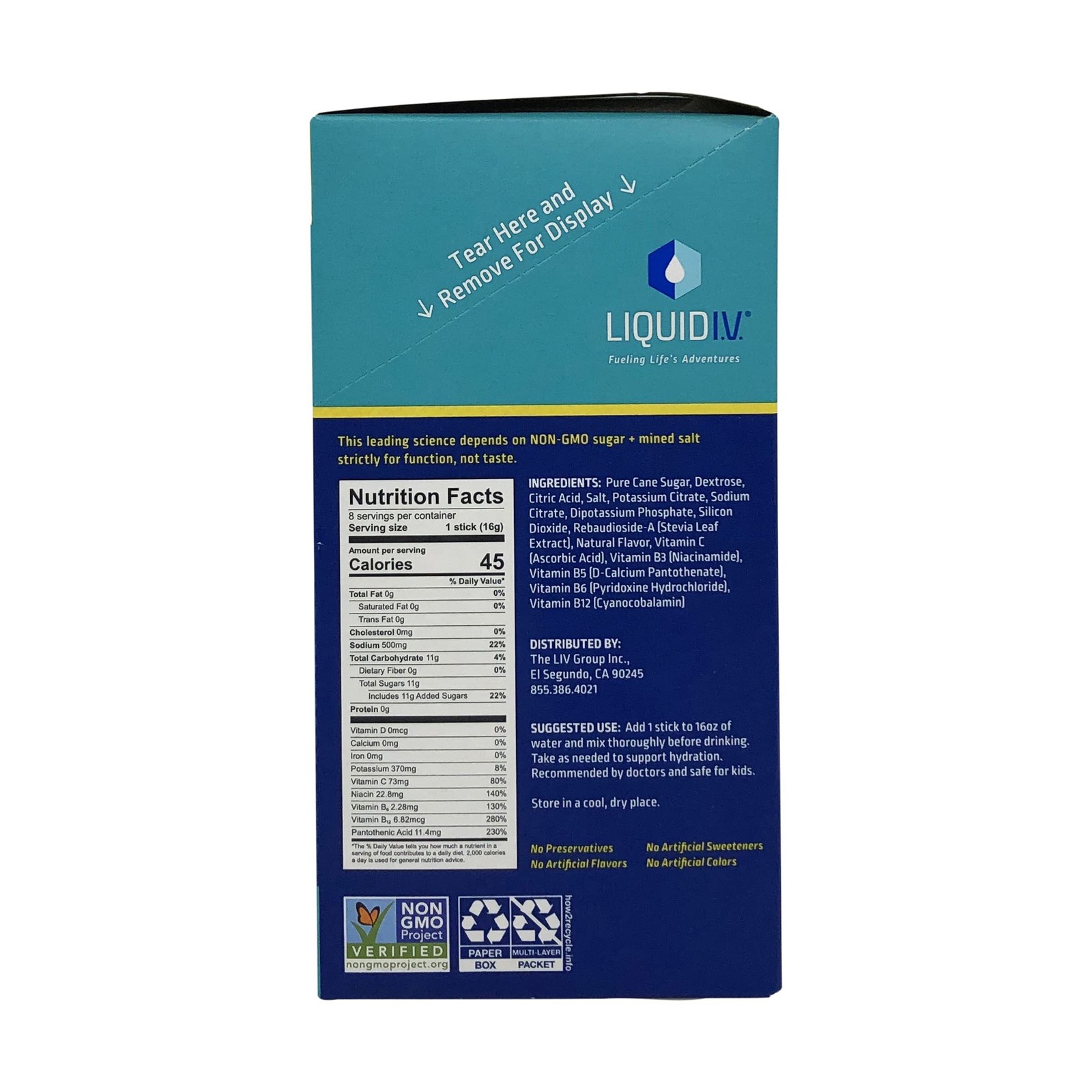 4/27 Liquid I.V. Hydration Multiplier, Electrolyte Powder, Lemon Lime, 8 Count