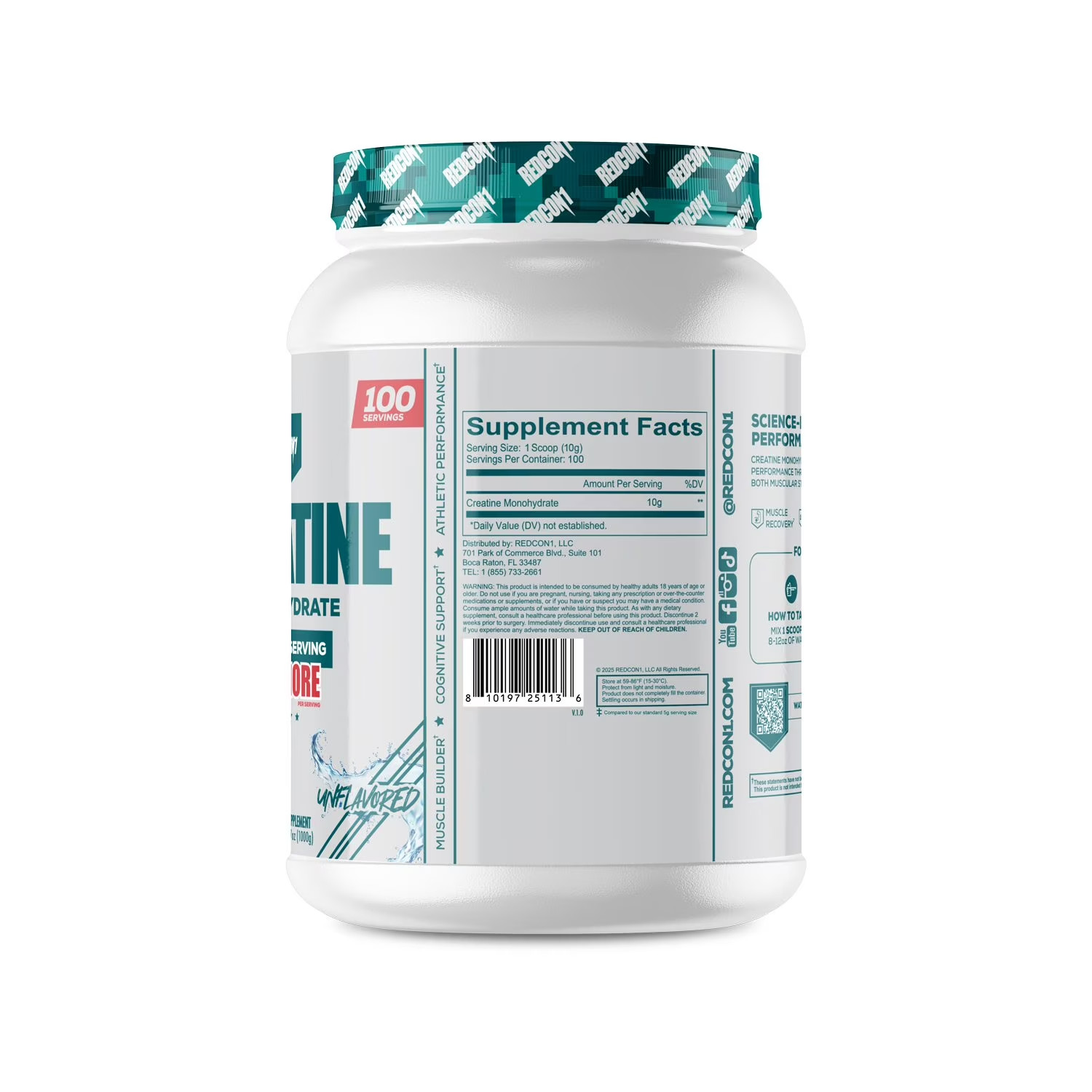 Redcon1 Creatine Monohydrate 100 Servings, Unflavored, 35.27 oz. FREE SHIP!!!