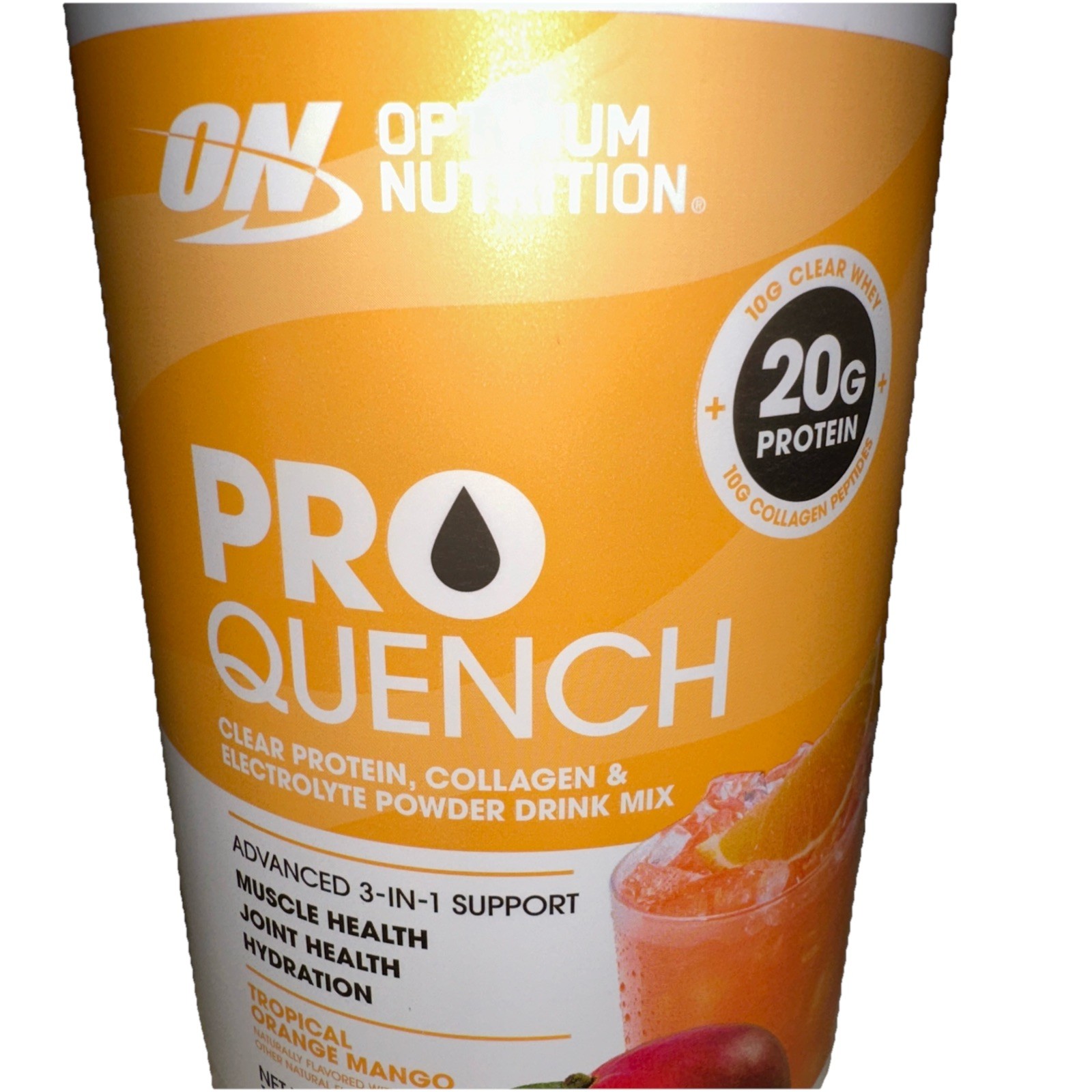 Optimum Nutrition Pro Quench,Tropical Orange Mango Protein Drink Mix,16 servings