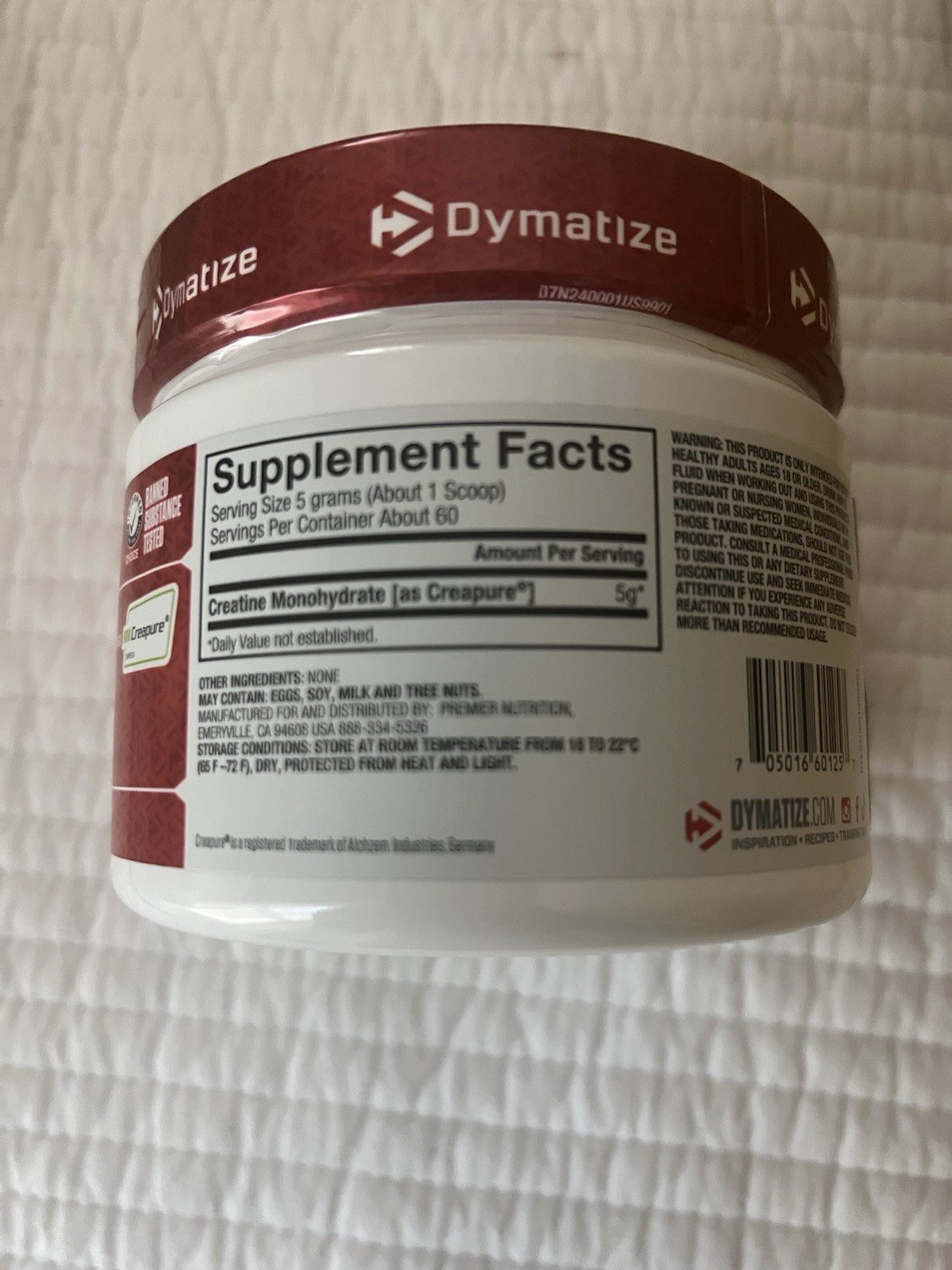 Dymatize 100% Creatine Monohydrate with CREAPURE, 60 Servings (300g)