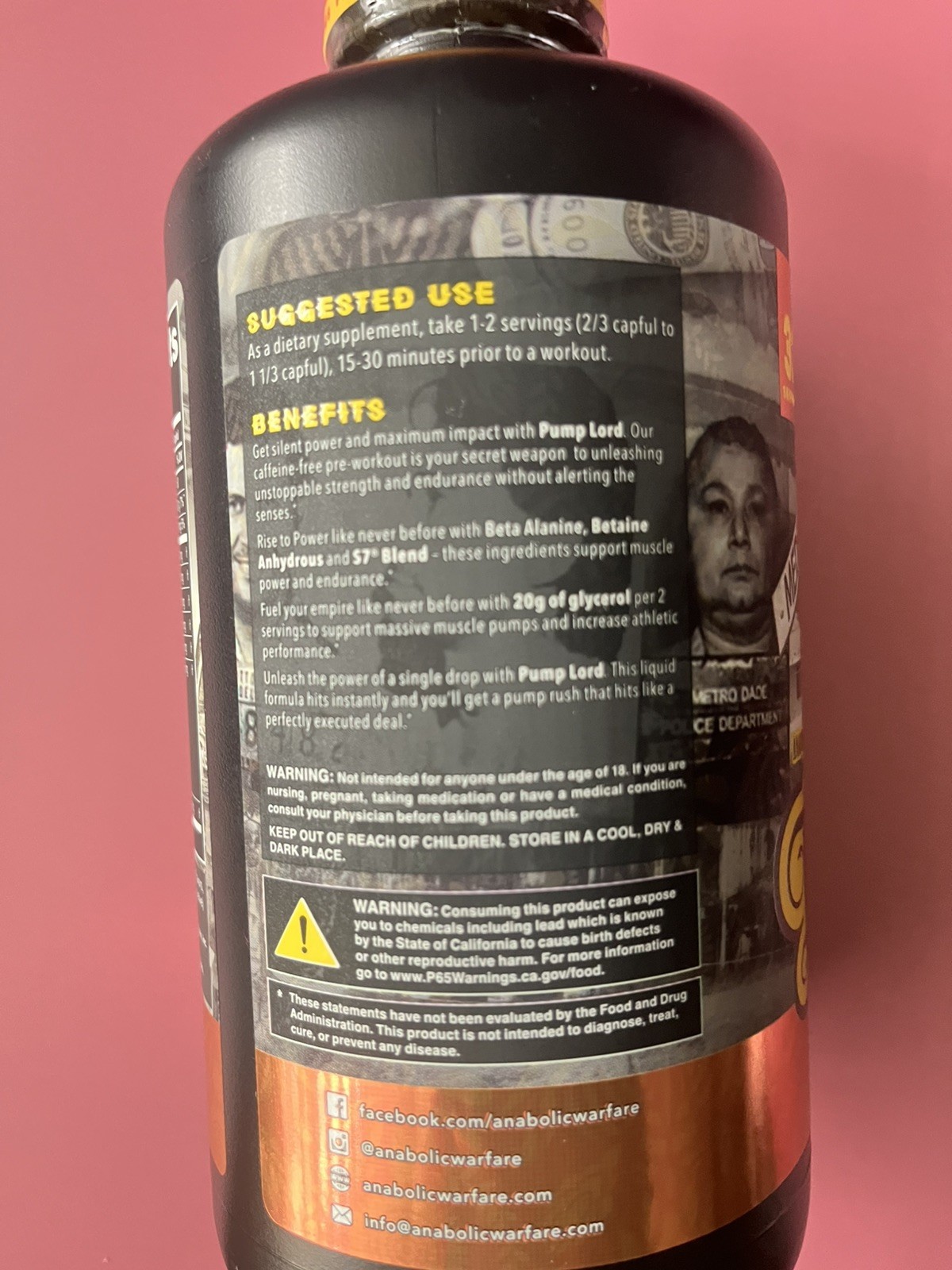 ANABOLIC WARFARE PUMPLORD PRE-Workout Dietary Supplement