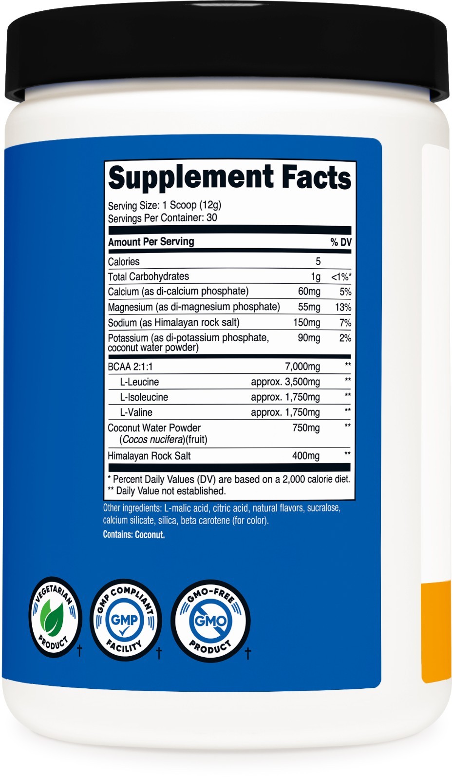 Nutricost BCAA+ Hydration Powder (Peach Mango) 30 Servings