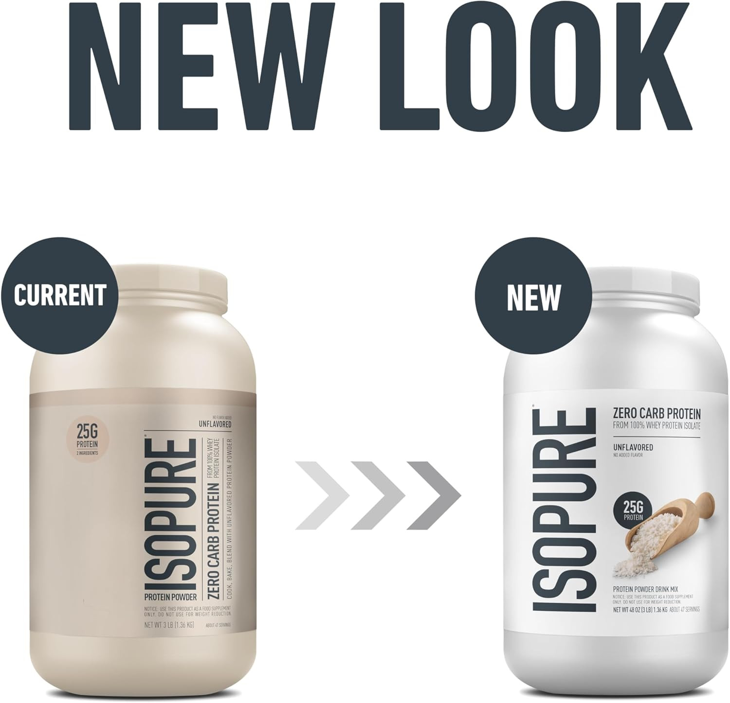 Zero Carb 100% Pure Whey Isolate Protein Powder, Lactose Free, Gluten Free, With