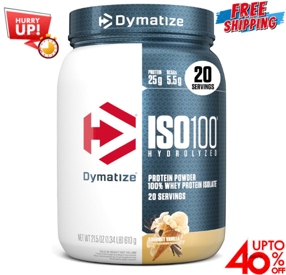 Dymatize ISO100 Whey Protein Powder Isolate, Gourmet Vanilla, 25g of Protein, 5.