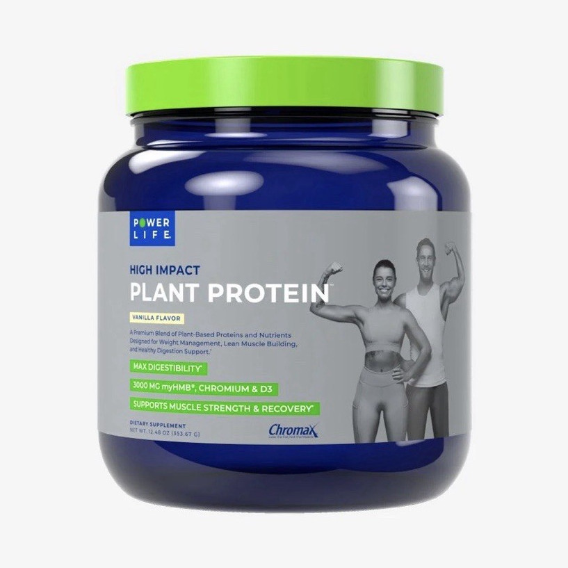 Power Life High Impact Vegan Plant-Based Protein Powder Vanilla 12.48 oz
