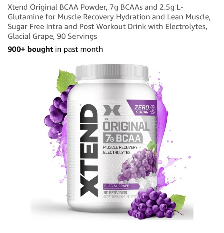 90 Servings Xtend Original BCAA Powder Muscle Recovery 90 Servings Glacial Grape