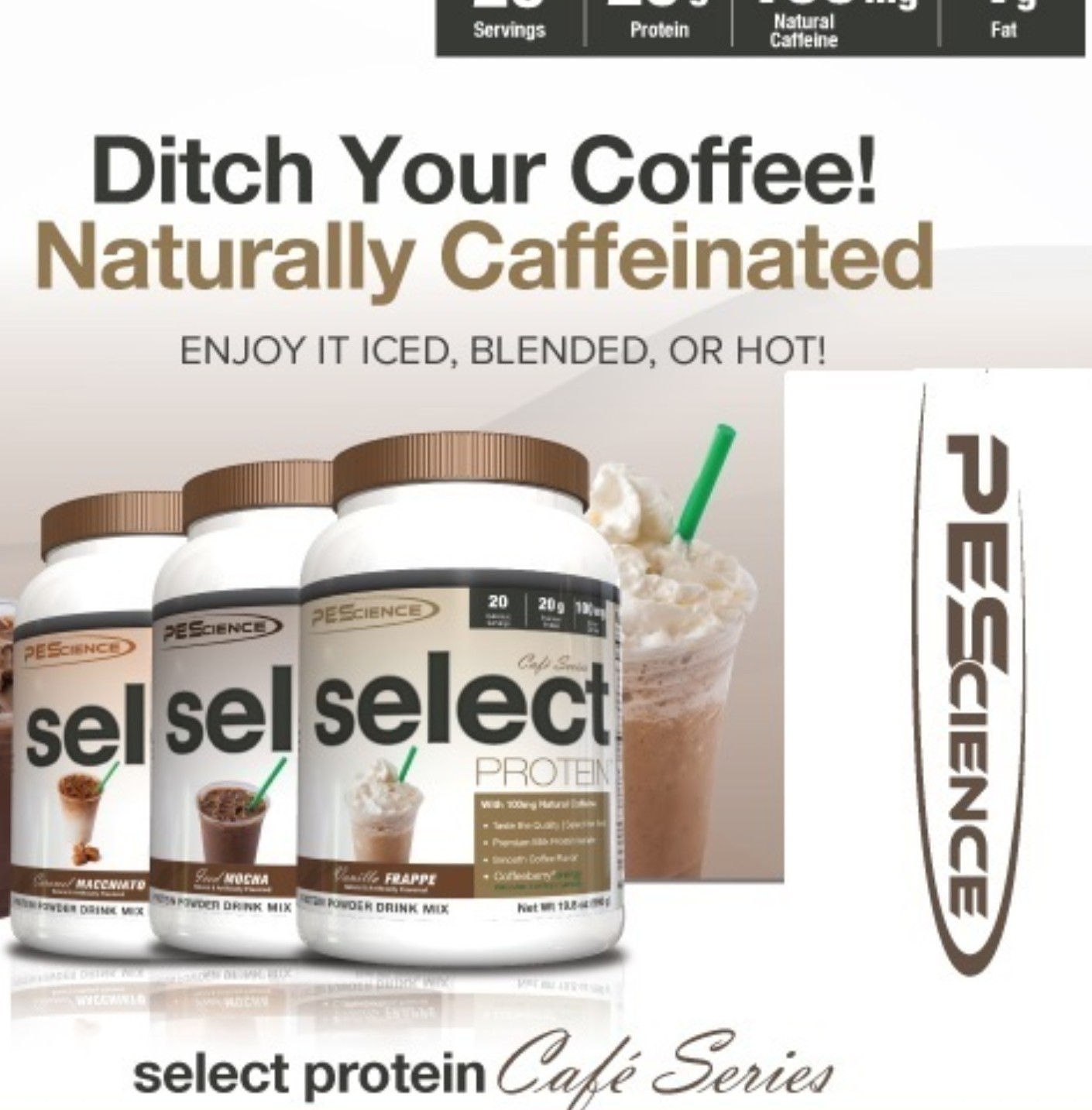 PESCIENCE SELECT PROTEIN Café Series 1.4 lb (20 Serv) Carmel Mach BEST BY 11/26
