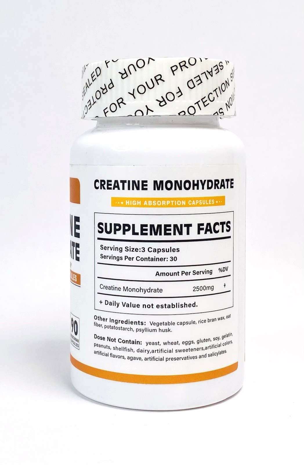 ElevateLife Creatine Monohydrate 2500mg, 90 Capsules -Expires 07/2026