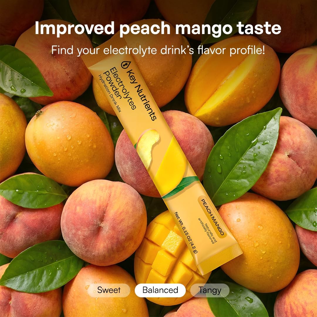 Selenium Electrolytes Powder Packets – Multivitamin Peach Mango 20 Pack Hydra…