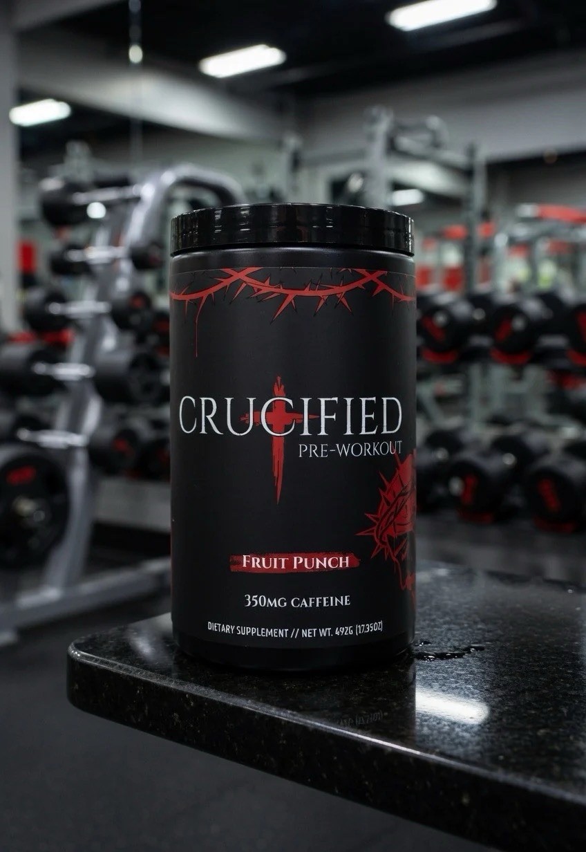 CRUCIFIED High Stim Pre-Workout 350mg Caffeine FREE POCKET BIBLE WITH PURCHASE.