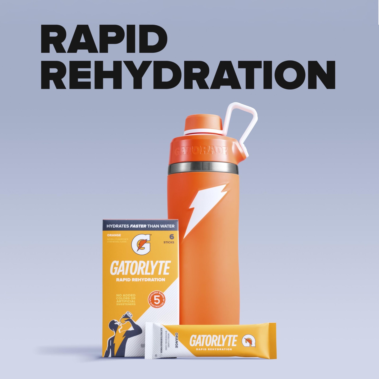 Gatorlyte Rapid Rehydration Electrolyte Beverage, 0.53 Ounce (Pack of 18)