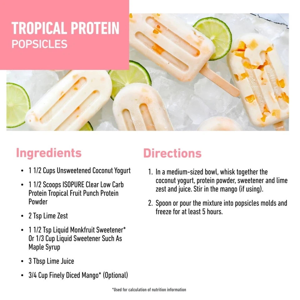 Isopure Clear Low Carb 100% Whey Protein Isolate Powder, Citrus Lemonade