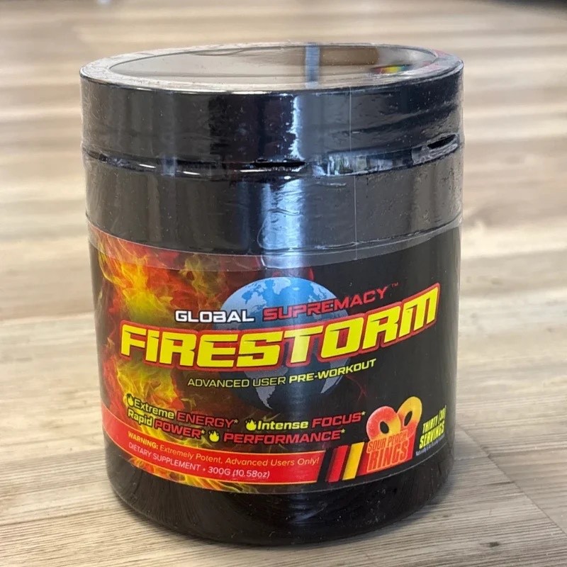 Global Supremacy Firestorm High Stim Pre Workout 2 Flavors Description