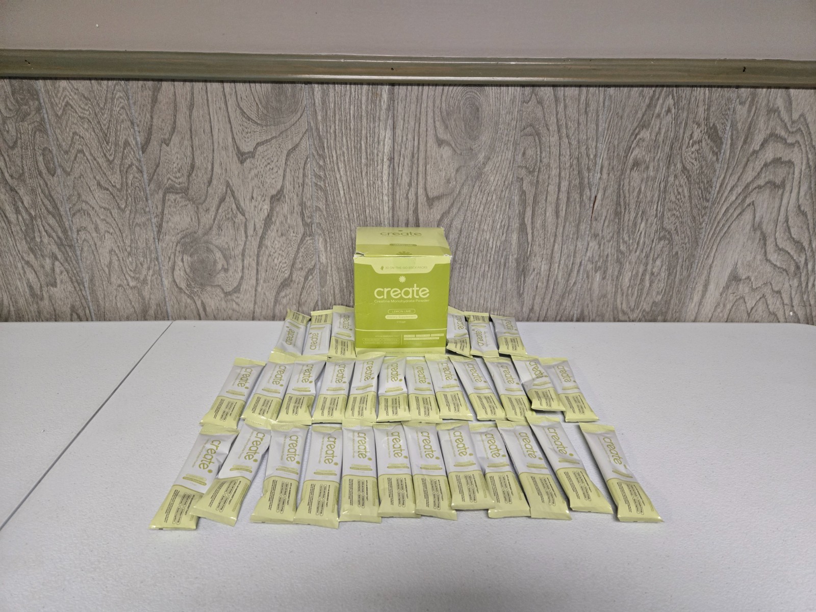 Create Creatine Monohydrate Powder Lemon Lime Dietary Supplement 30 sticks