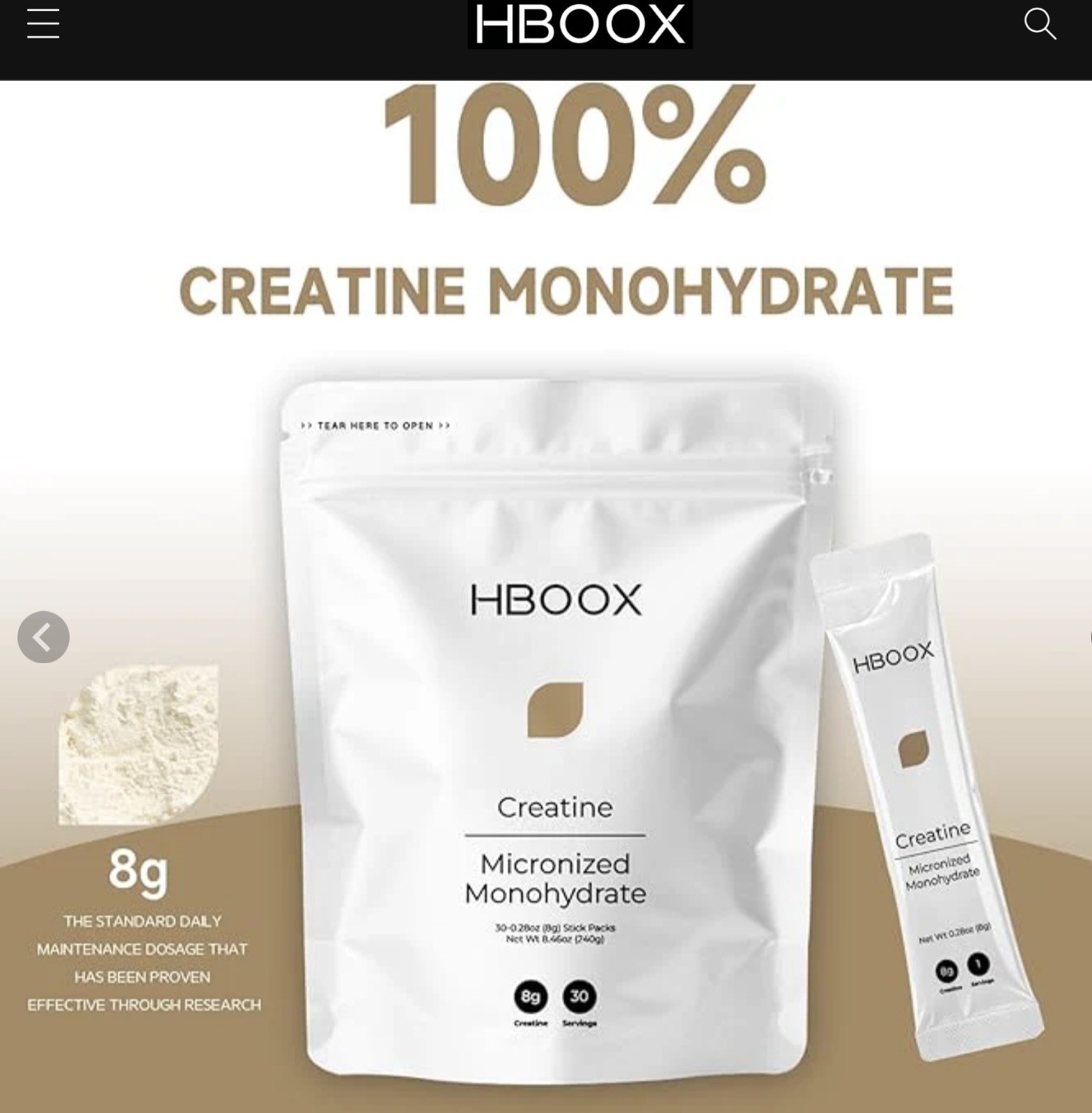 2 PACK LOT HBOOX ProMix Creatine Monohydrate Powder STICKS Unflavored MICRONIZED
